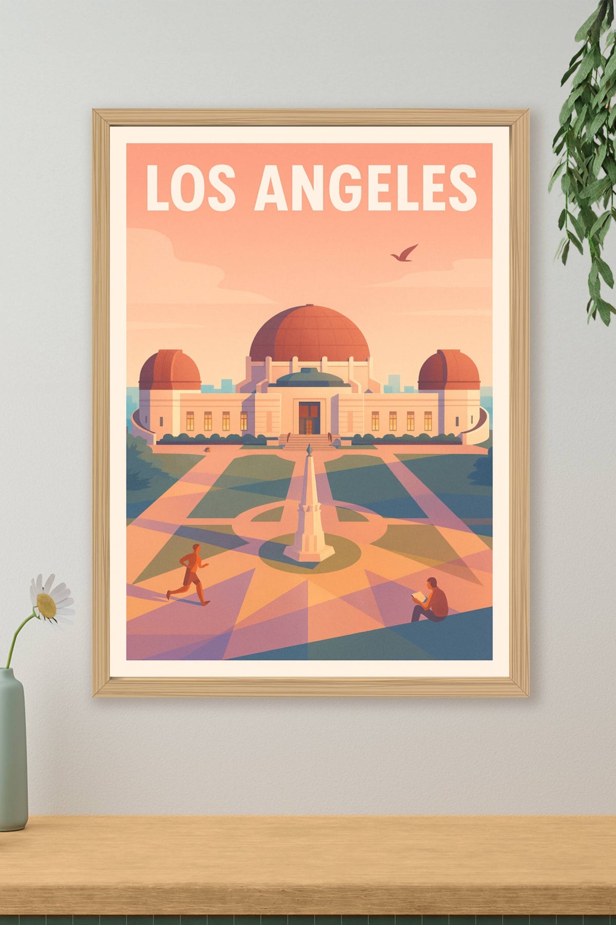 Affiche Los Angeles — L'essence du Griffith Observatory au coucher du soleil · poster d'art de Los Angeles