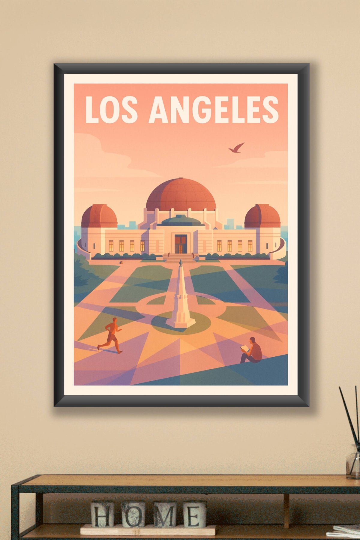 Affiche Los Angeles — L'essence du Griffith Observatory au coucher du soleil · poster d'art de Los Angeles