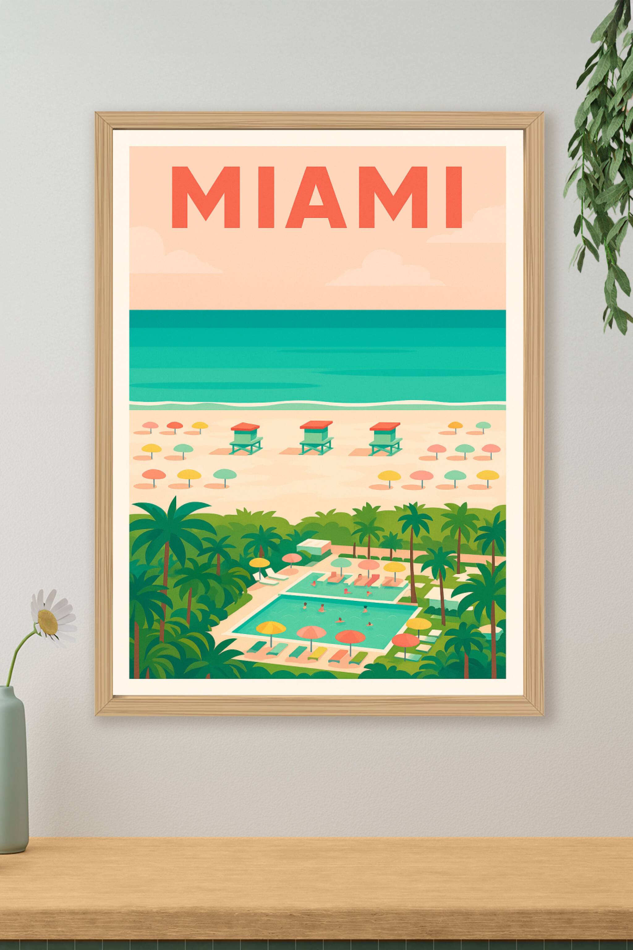 Affiche de Miami - Évasion tropicale et détente balnéaire
