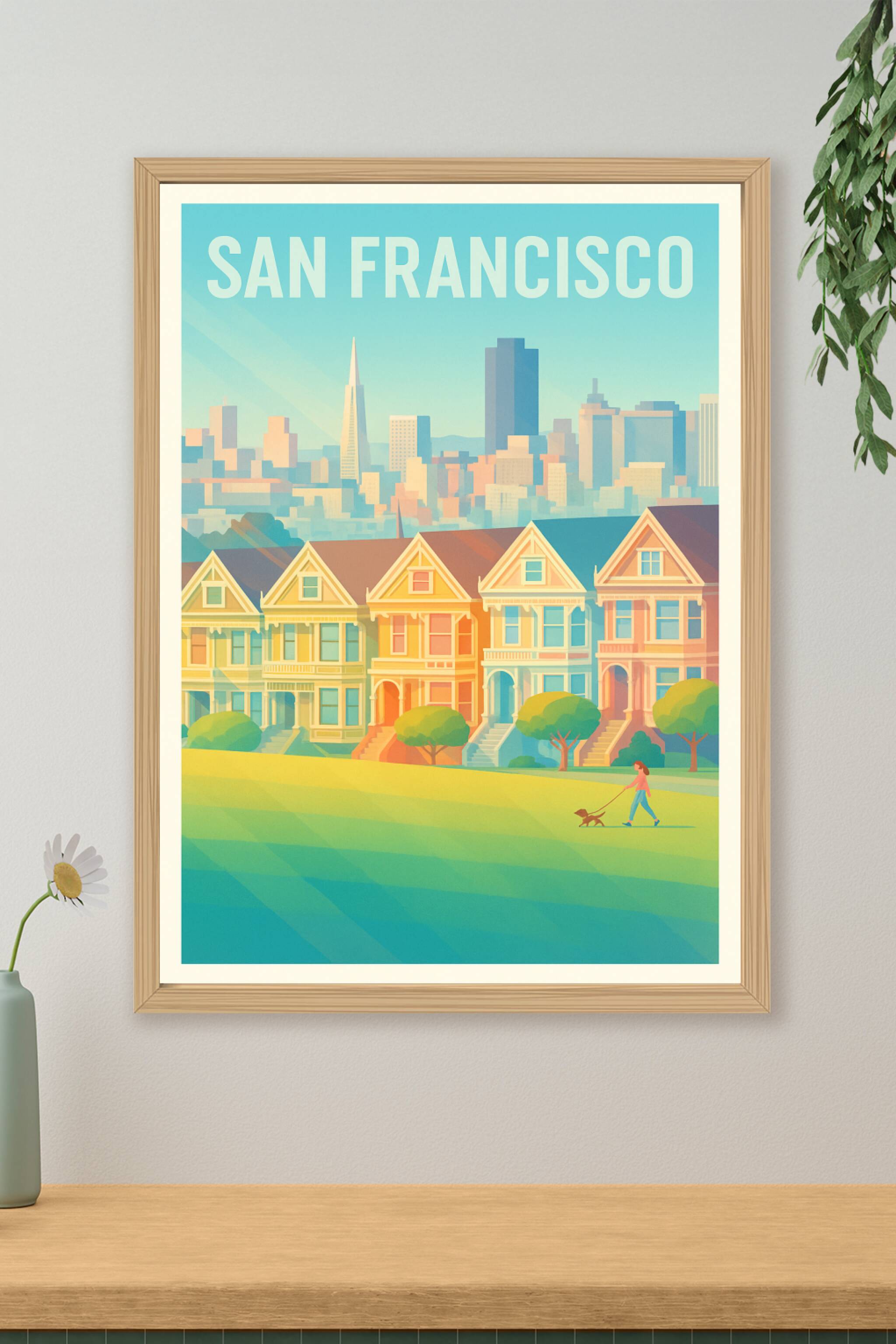 Affiche de San Francisco - La douceur des maisons colorées