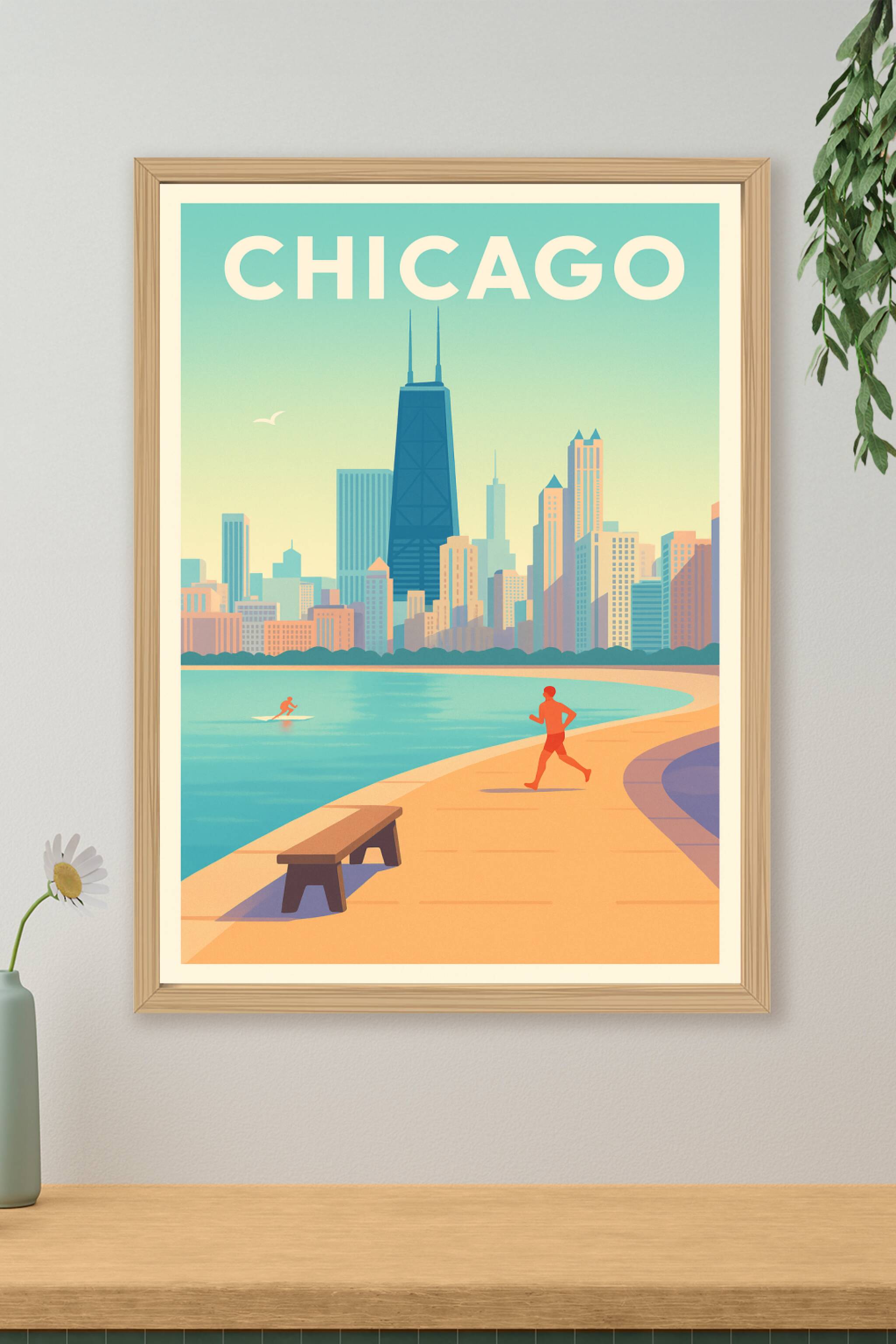 Affiche de Chicago - Évasion urbaine au bord de l'eau