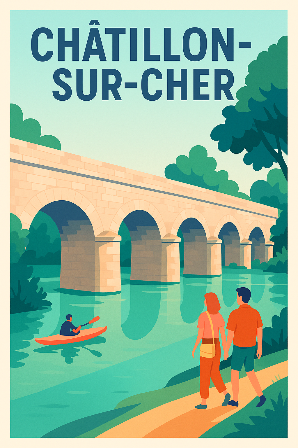 Affiche de Châtillon-sur-Cher - Escapade paisible au fil de l'eau