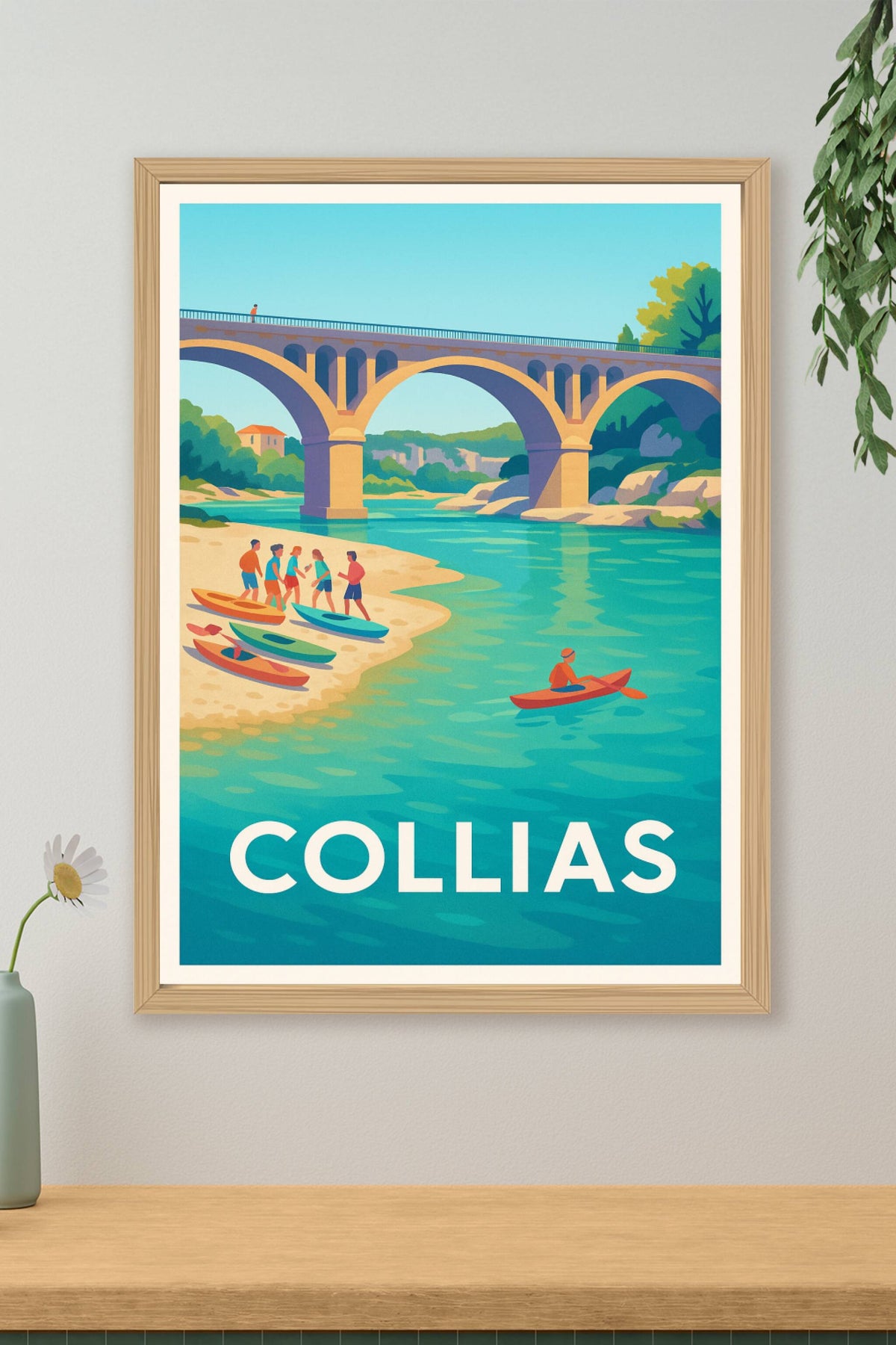 Affiche Collias — Entre nature et aventure au fil de l'eau · poster d'art de Collias