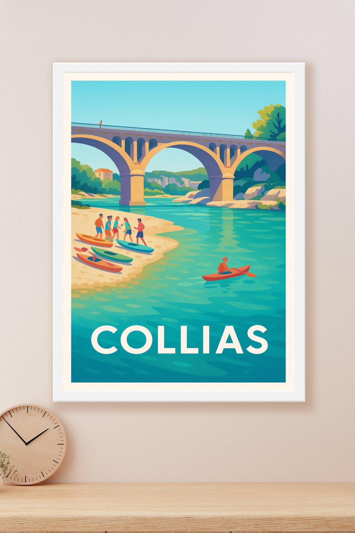Affiche Collias — Entre nature et aventure au fil de l'eau · poster d'art de Collias