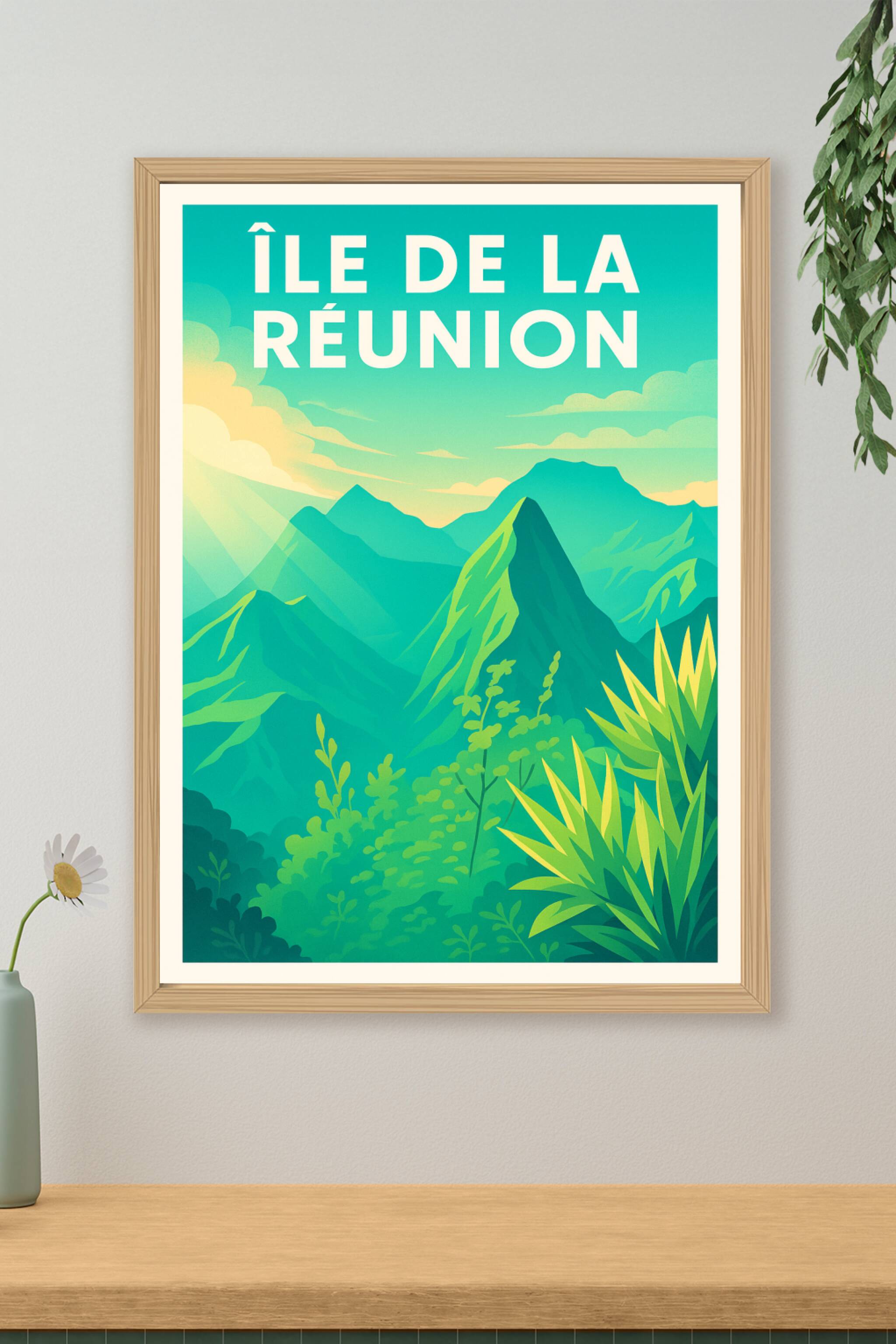 Affiche de Île de la Réunion - Évasion nature tropicale