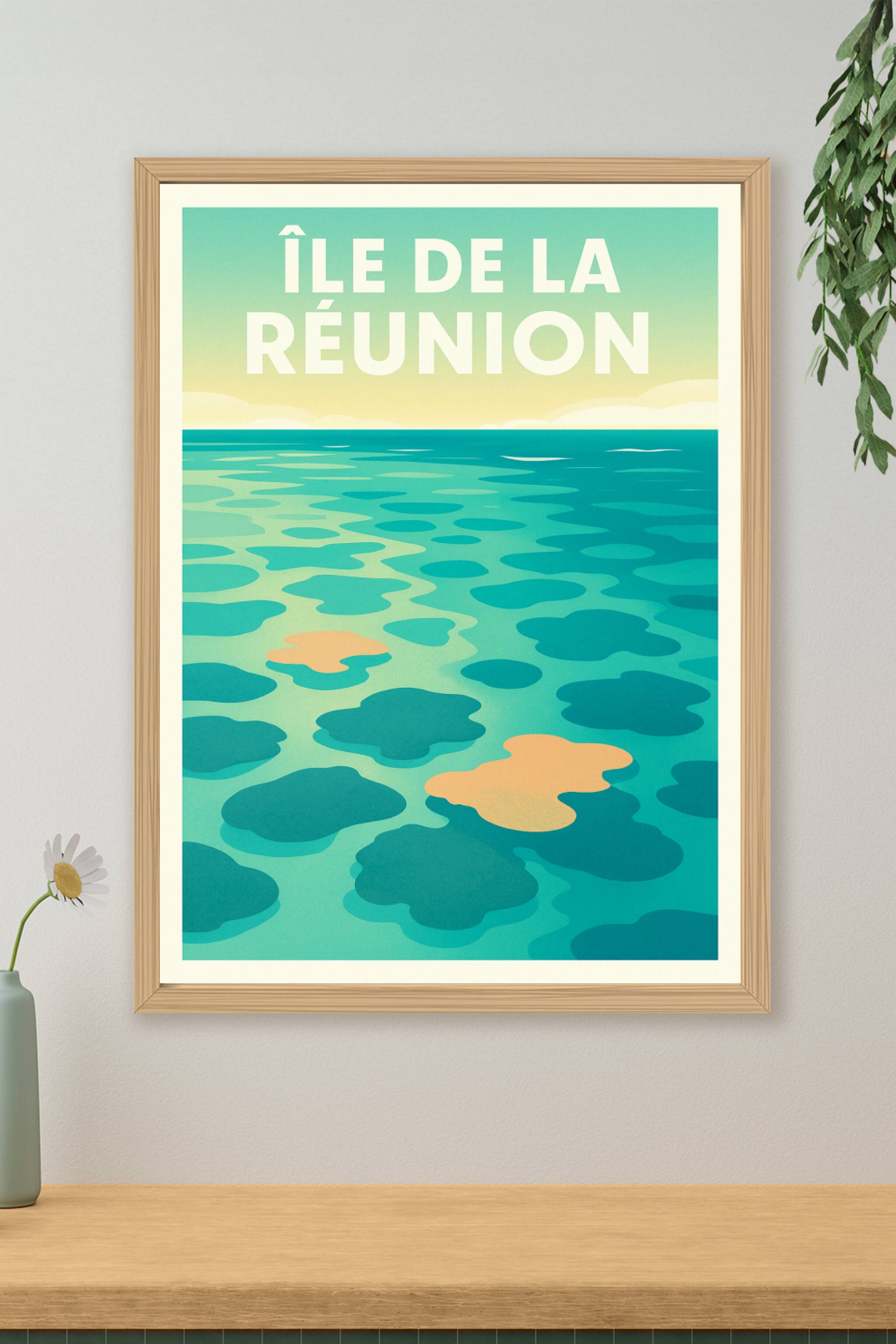 Affiche de Île de la Réunion - Évasion tropicale vintage