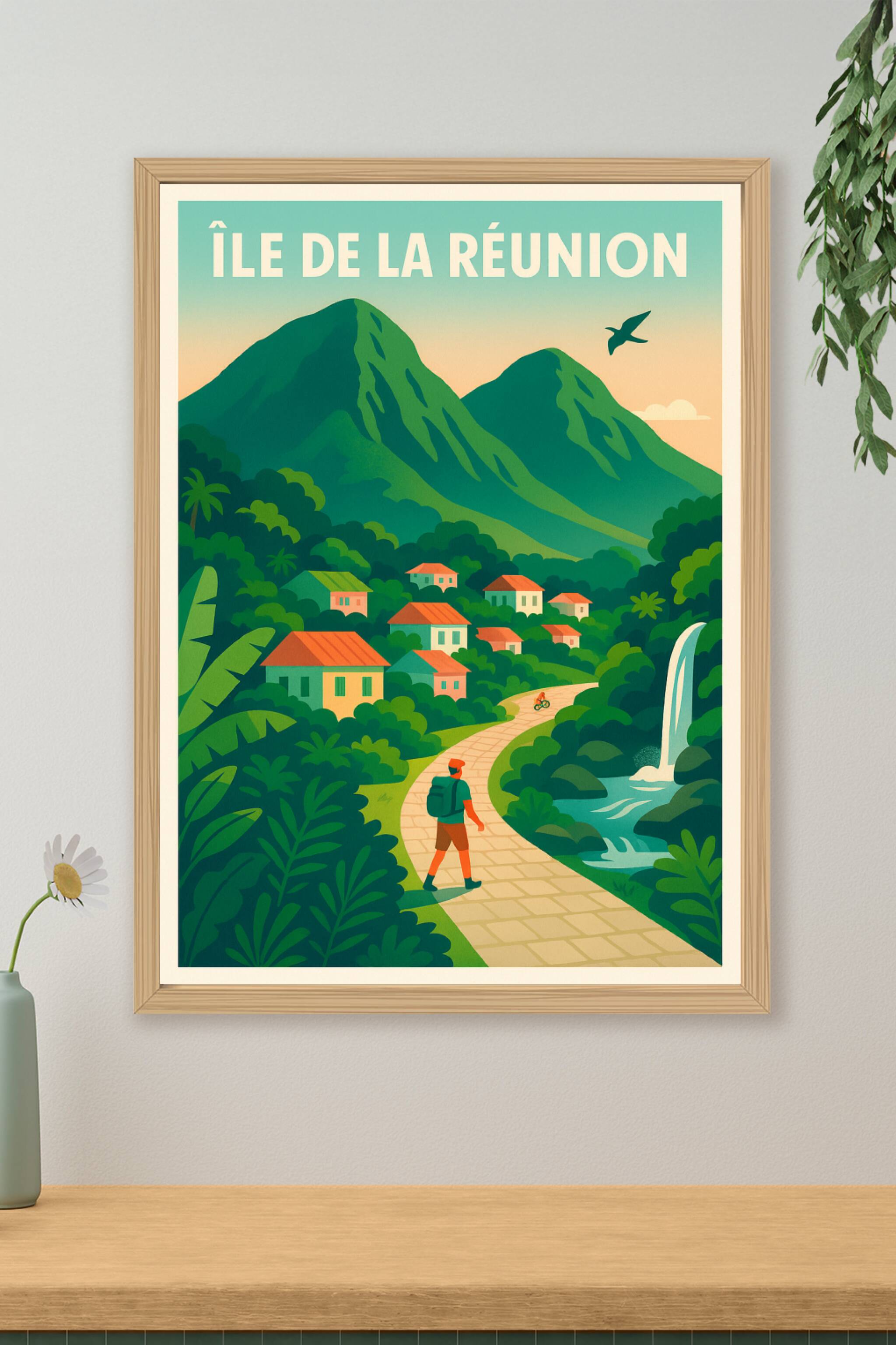 Affiche de Île de la Réunion - Évasion au cœur de la nature tropicale