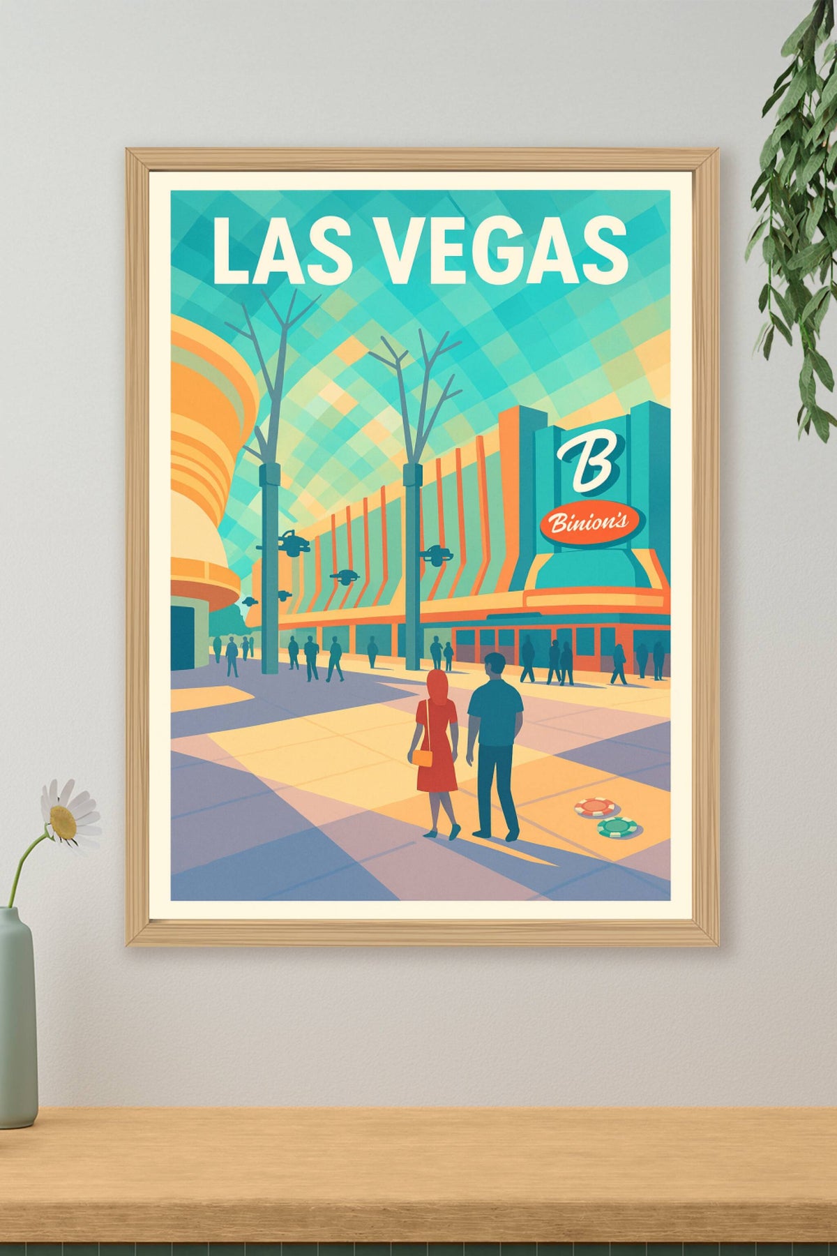 Affiche Las Vegas — Ambiance rétro et glamour au Binion's · poster d'art de Las Vegas