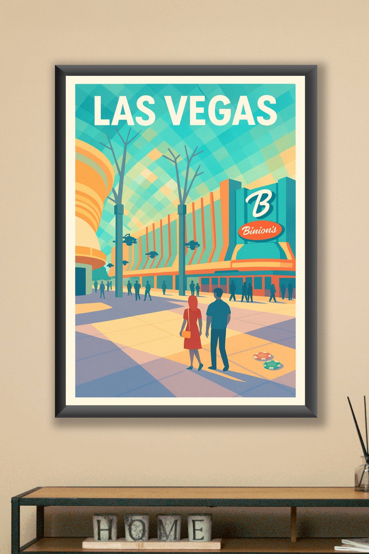 Affiche Las Vegas — Ambiance rétro et glamour au Binion's · poster d'art de Las Vegas