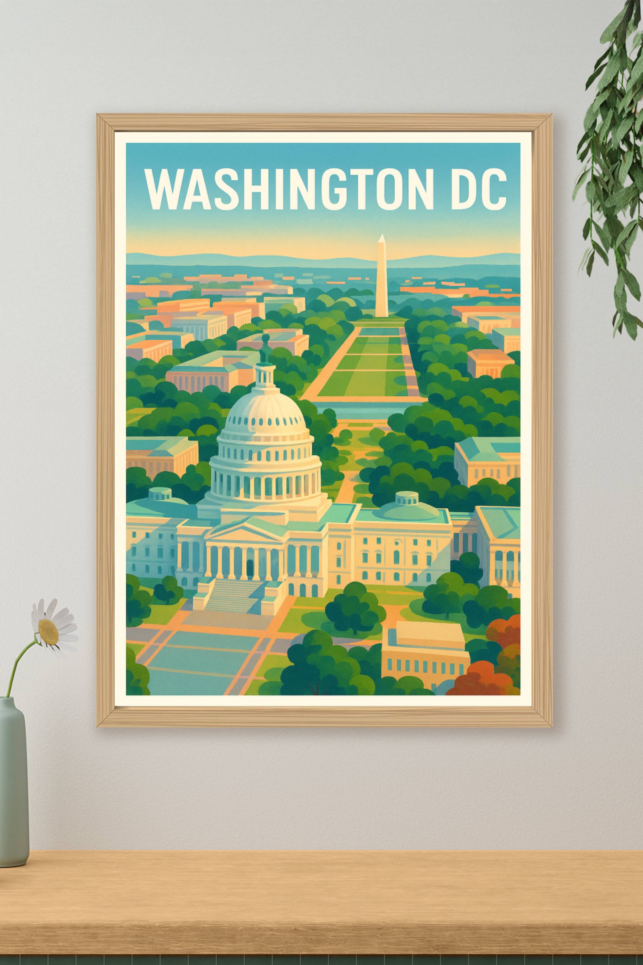 Affiche de Washington DC - Vue emblématique au cœur de la capitale