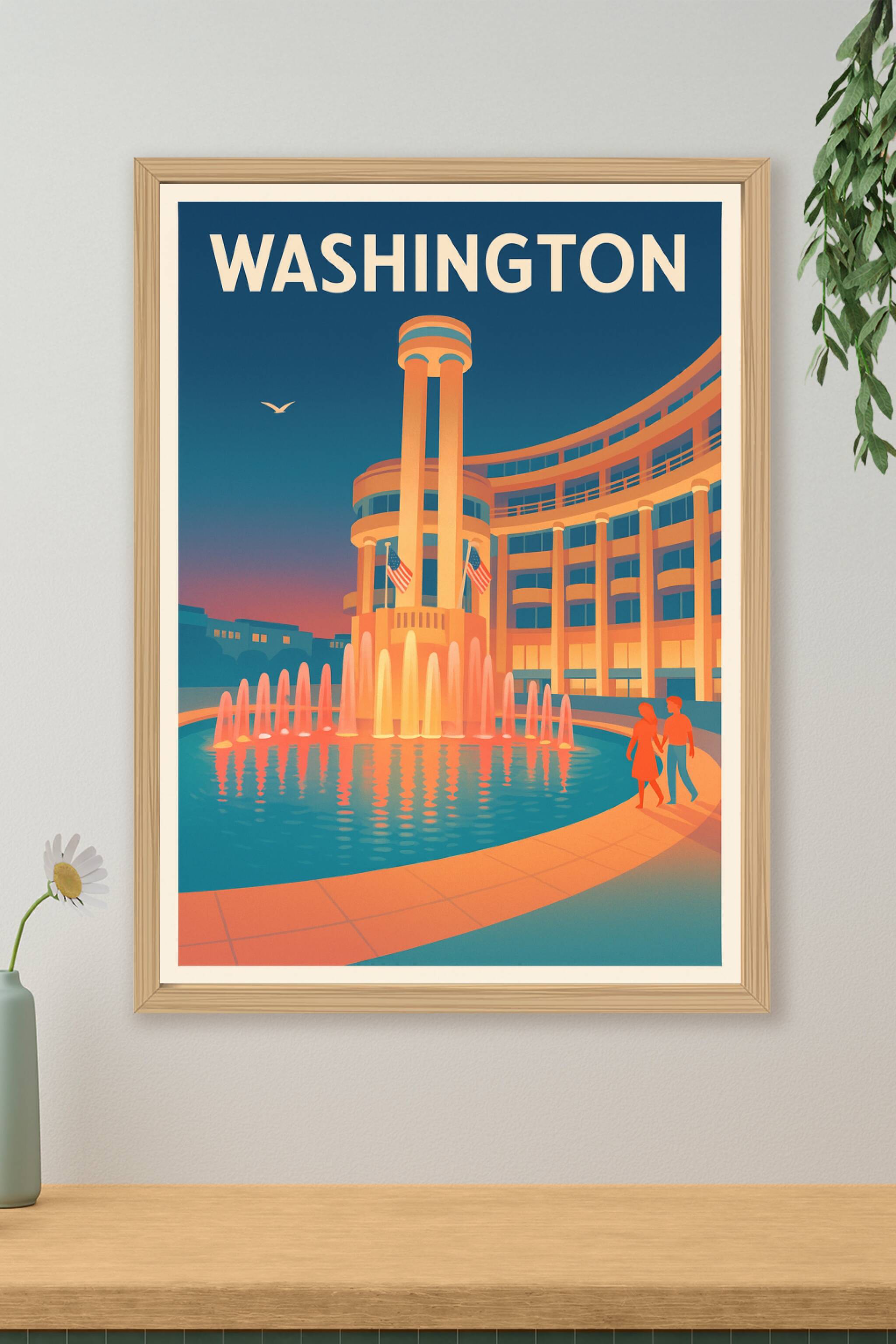 Affiche de Washington - Éclat urbain au crépuscule