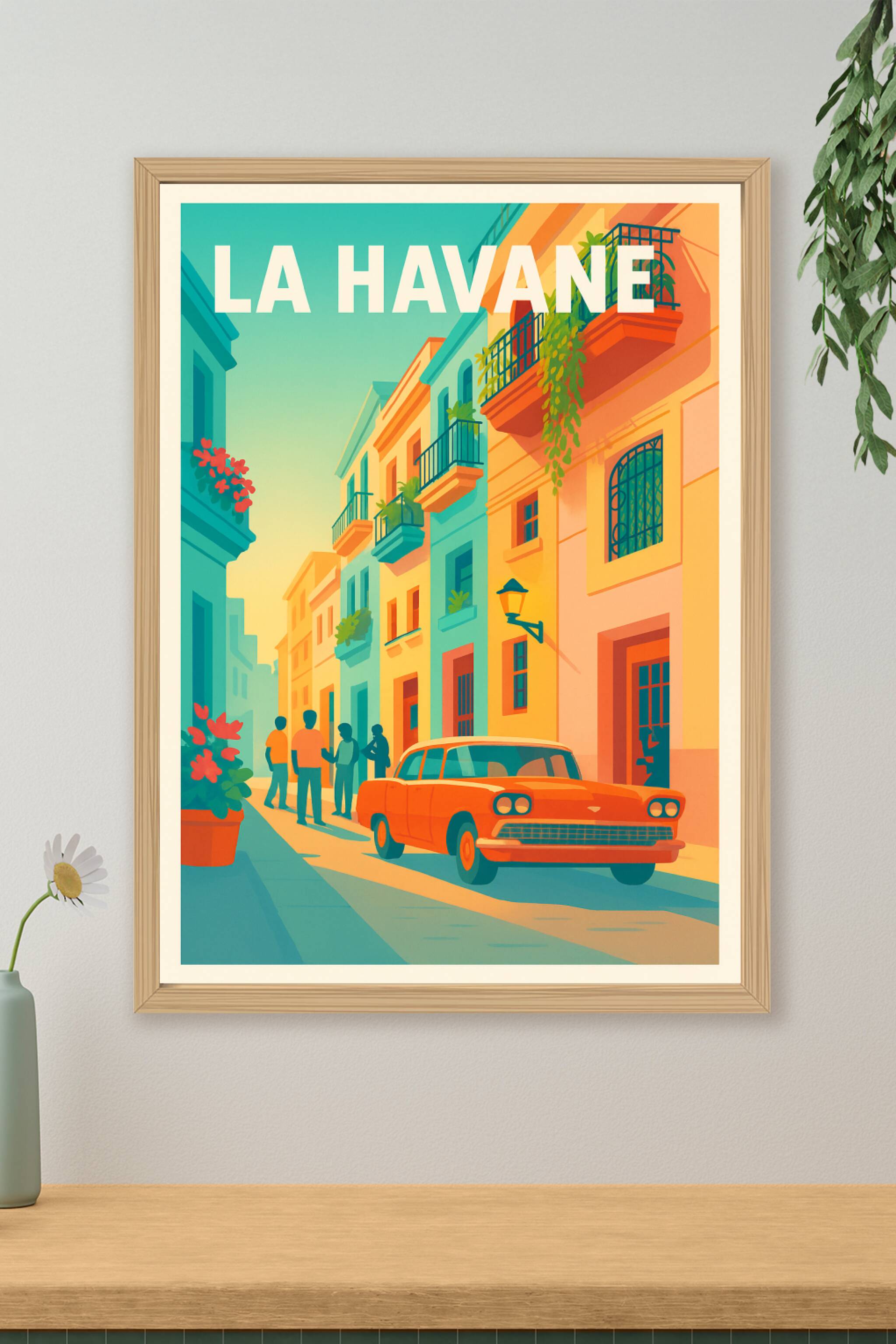 Affiche de La Havane - Charme vintage et couleurs tropicales