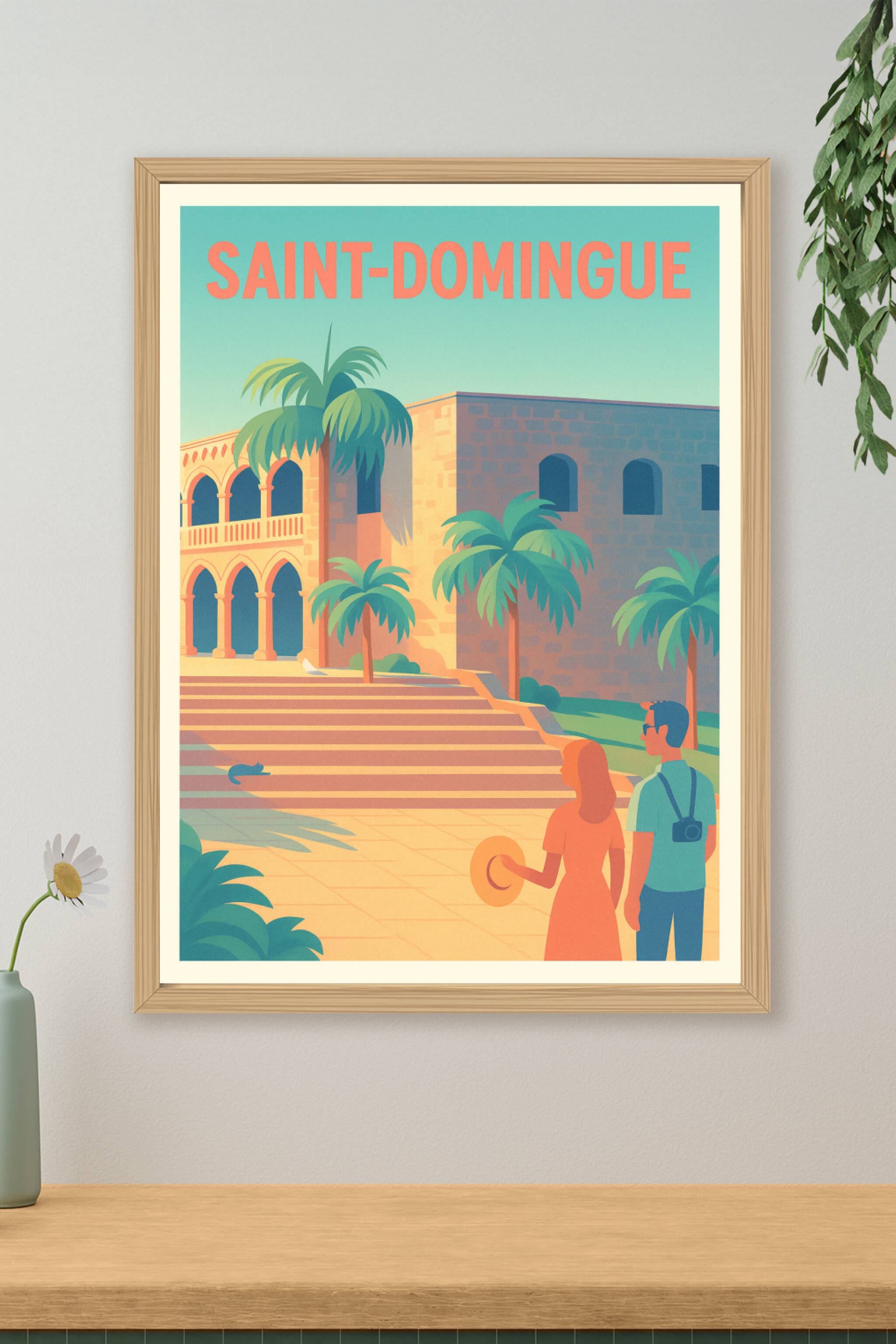 Affiche de Saint-Domingue - Escapade tropicale et patrimoine historique