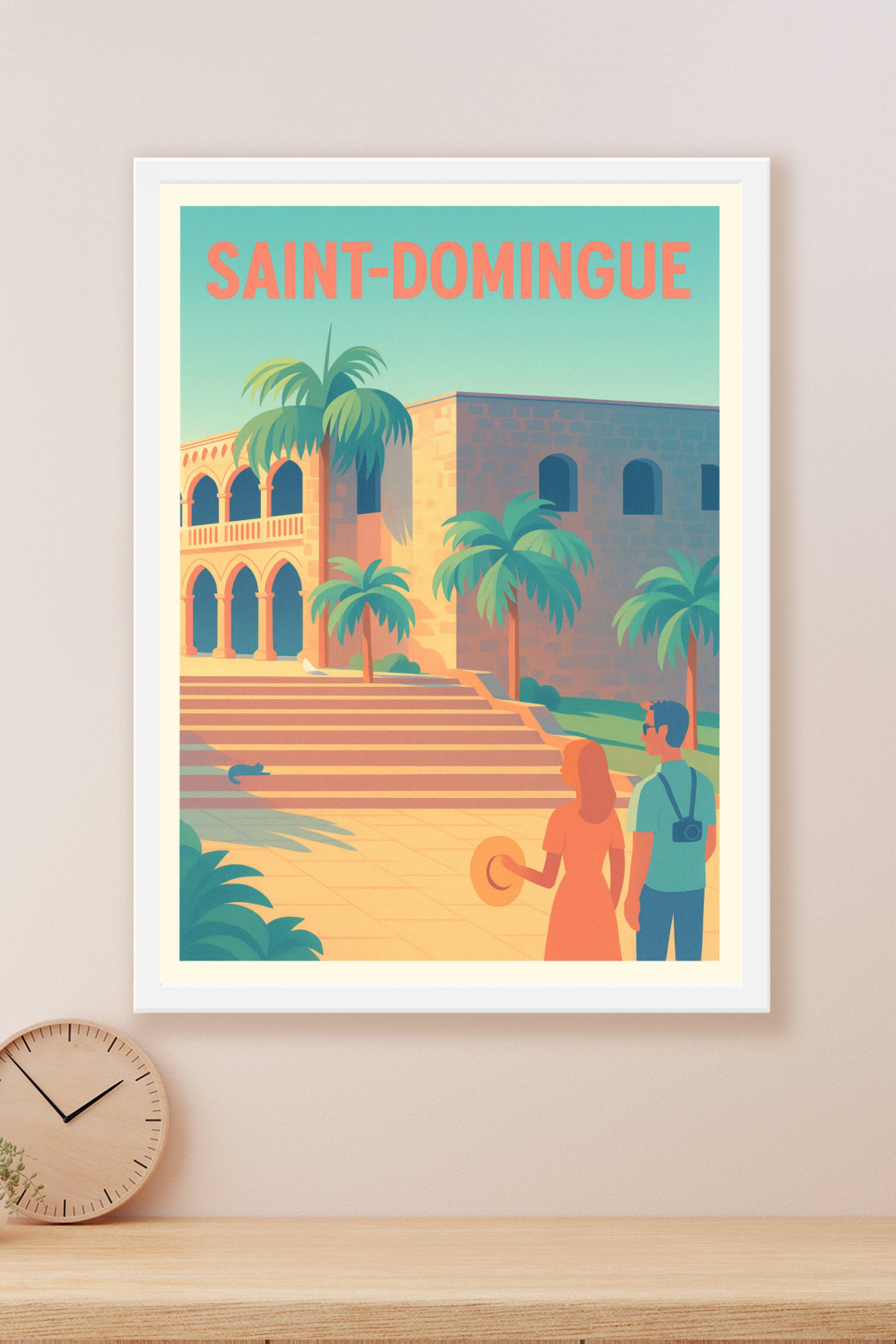 Affiche Saint-Domingue — Escapade tropicale et patrimoine historique · poster d'art de Saint-Domingue