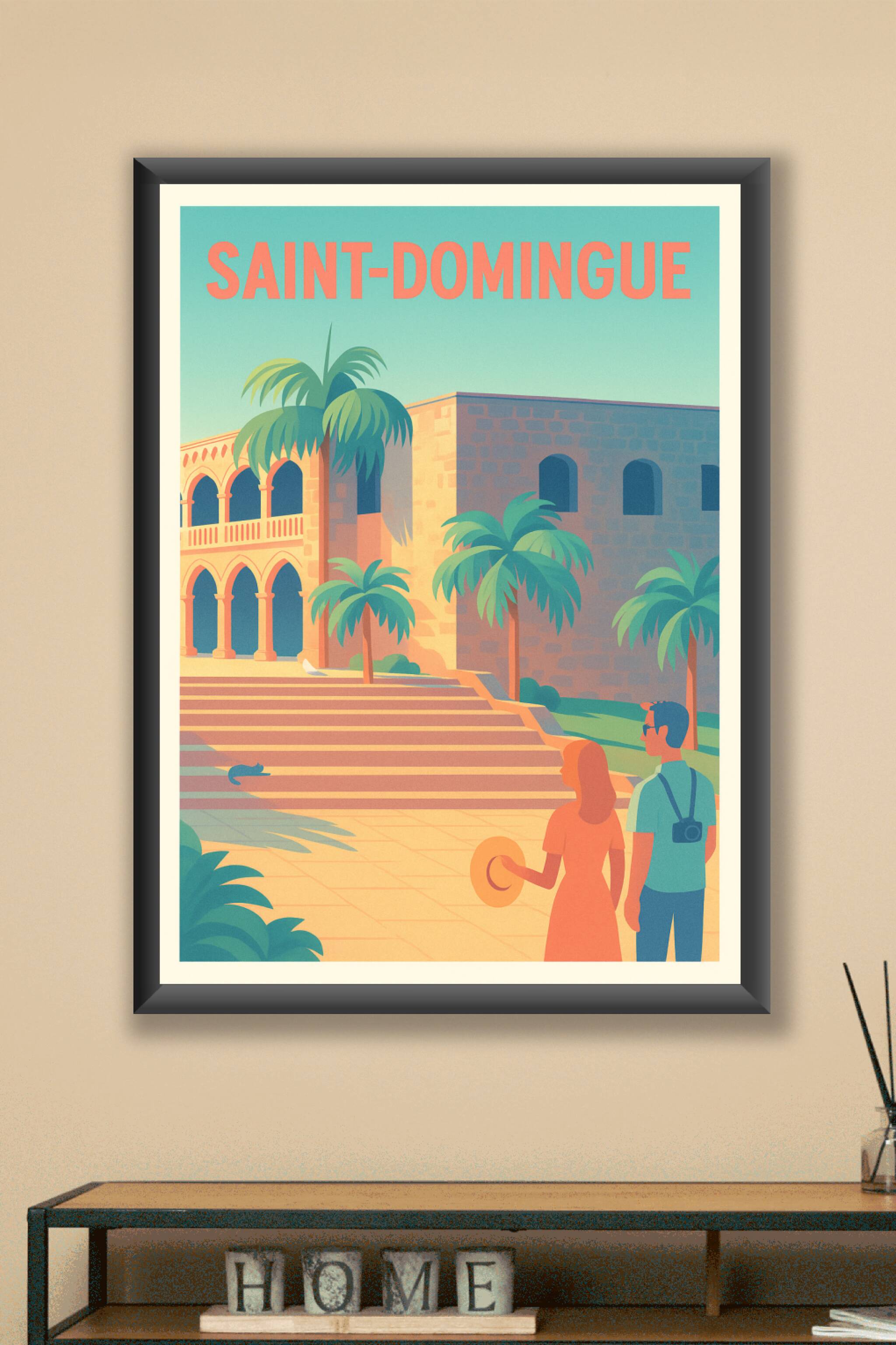 Affiche Saint-Domingue — Escapade tropicale et patrimoine historique · poster d'art de Saint-Domingue
