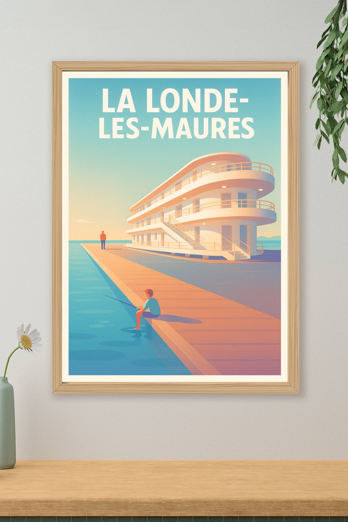 Affiche La Londe-Les-Maures — Sérénité au bord de l'eau · poster d'art de La Londe-Les-Maures