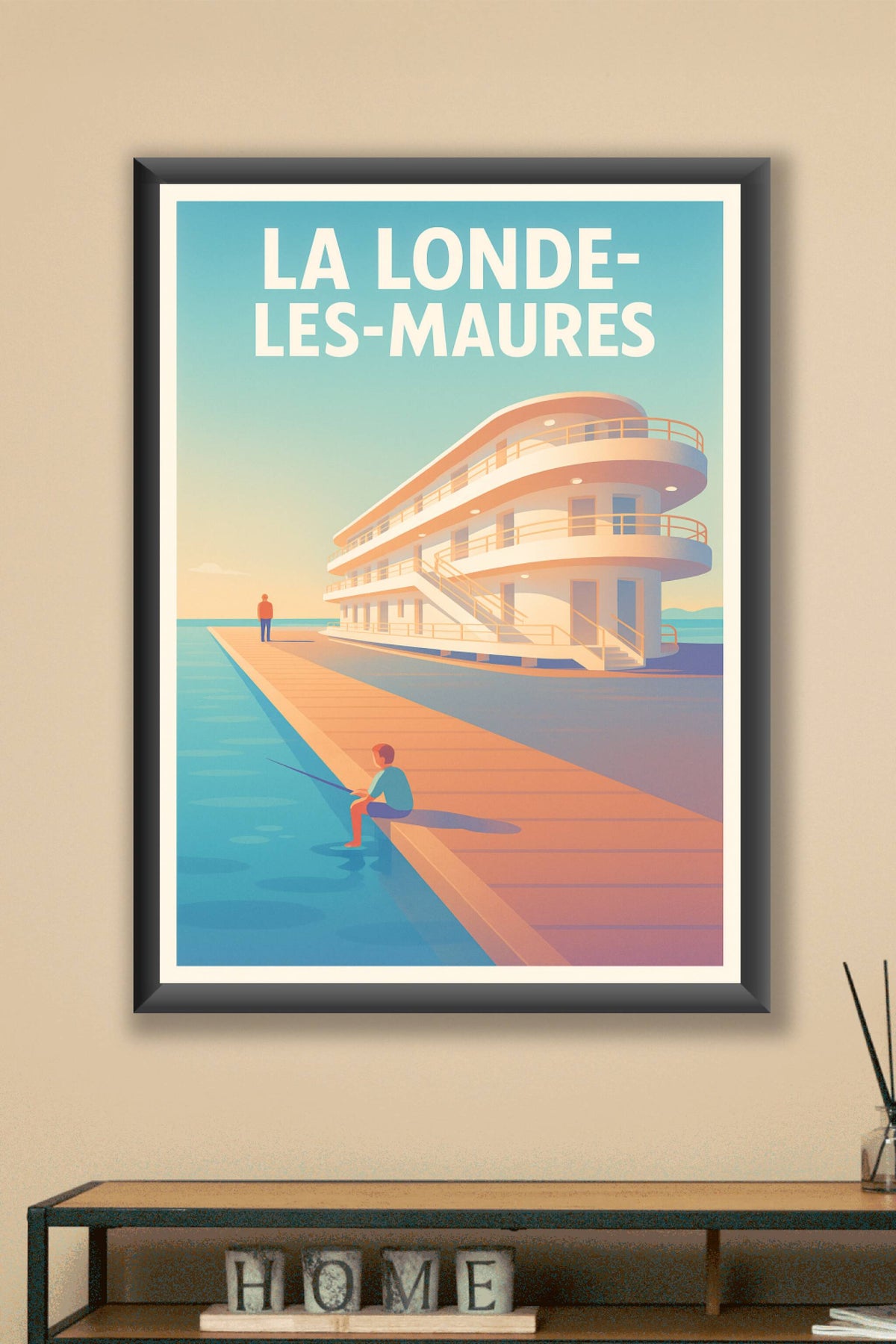Affiche La Londe-Les-Maures — Sérénité au bord de l'eau · poster d'art de La Londe-Les-Maures