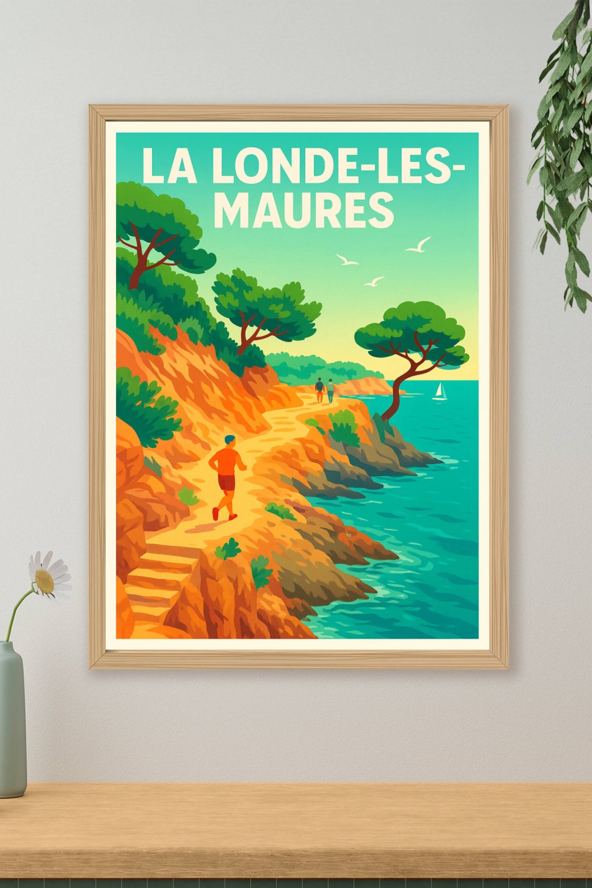Affiche La Londe-les-Maures — Évasion sur le sentier côtier · poster d'art de La Londe-les-Maures