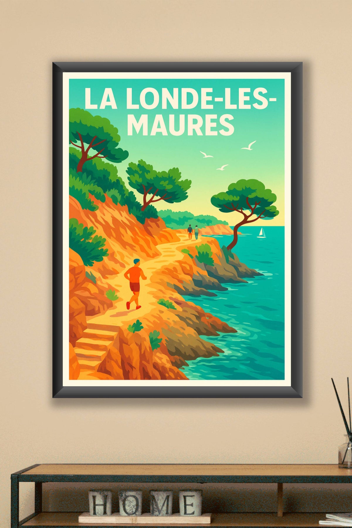 Affiche La Londe-les-Maures — Évasion sur le sentier côtier · poster d'art de La Londe-les-Maures