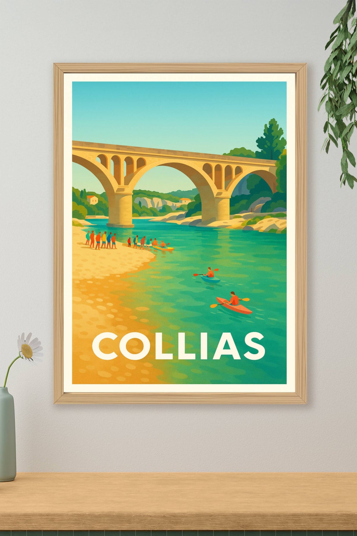 Affiche Collias — Évasion et détente au bord de la rivière · poster d'art de Collias