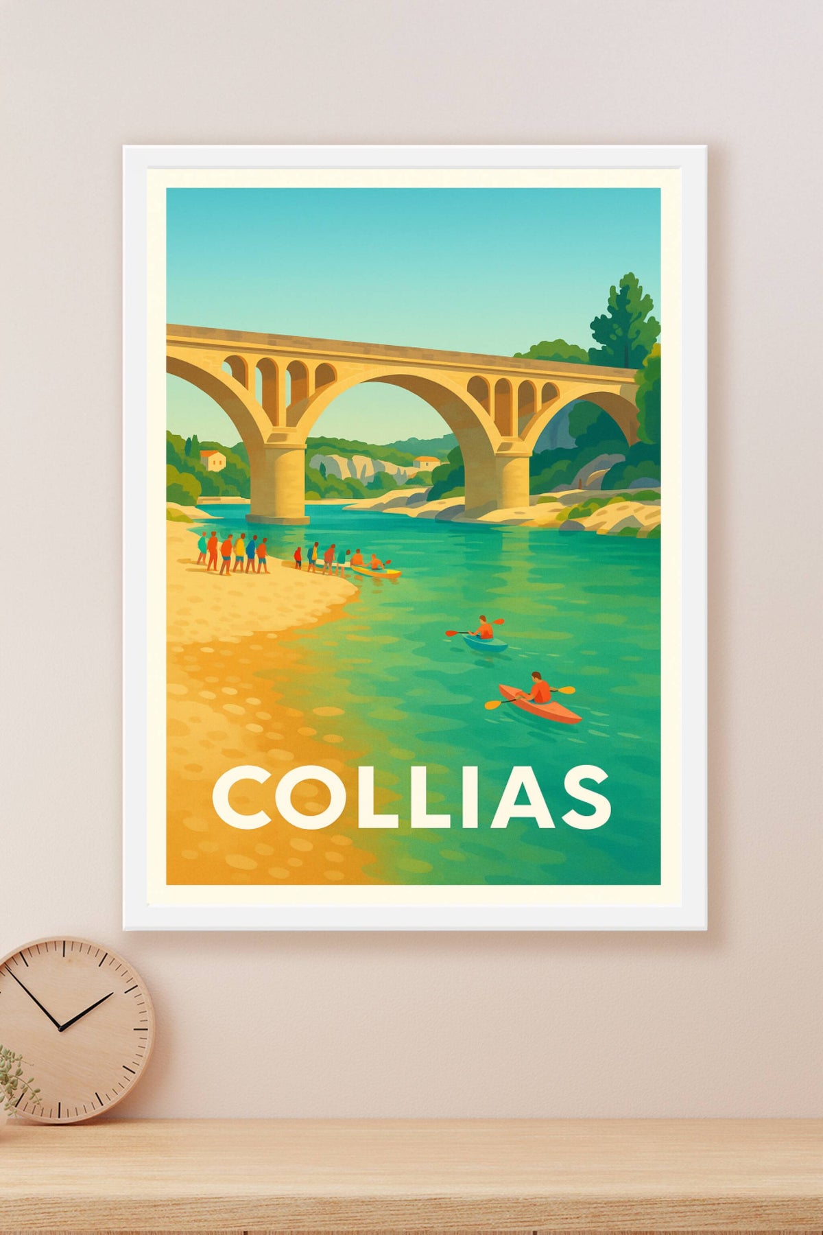 Affiche Collias — Évasion et détente au bord de la rivière · poster d'art de Collias