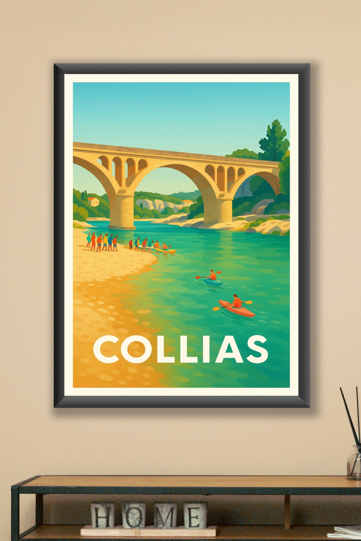 Affiche Collias — Évasion et détente au bord de la rivière · poster d'art de Collias