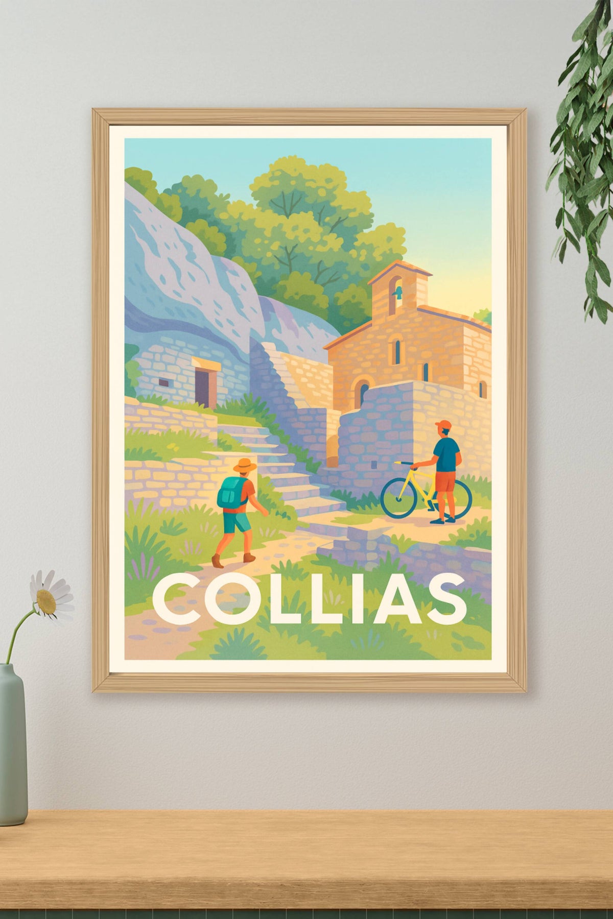Affiche Collias — Escapade nature et patrimoine · poster d'art de Collias