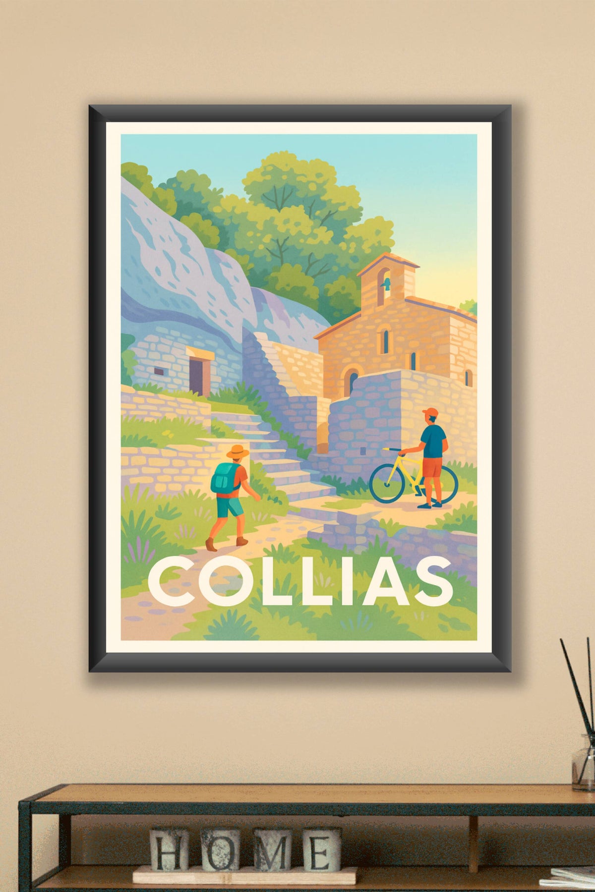 Affiche Collias — Escapade nature et patrimoine · poster d'art de Collias