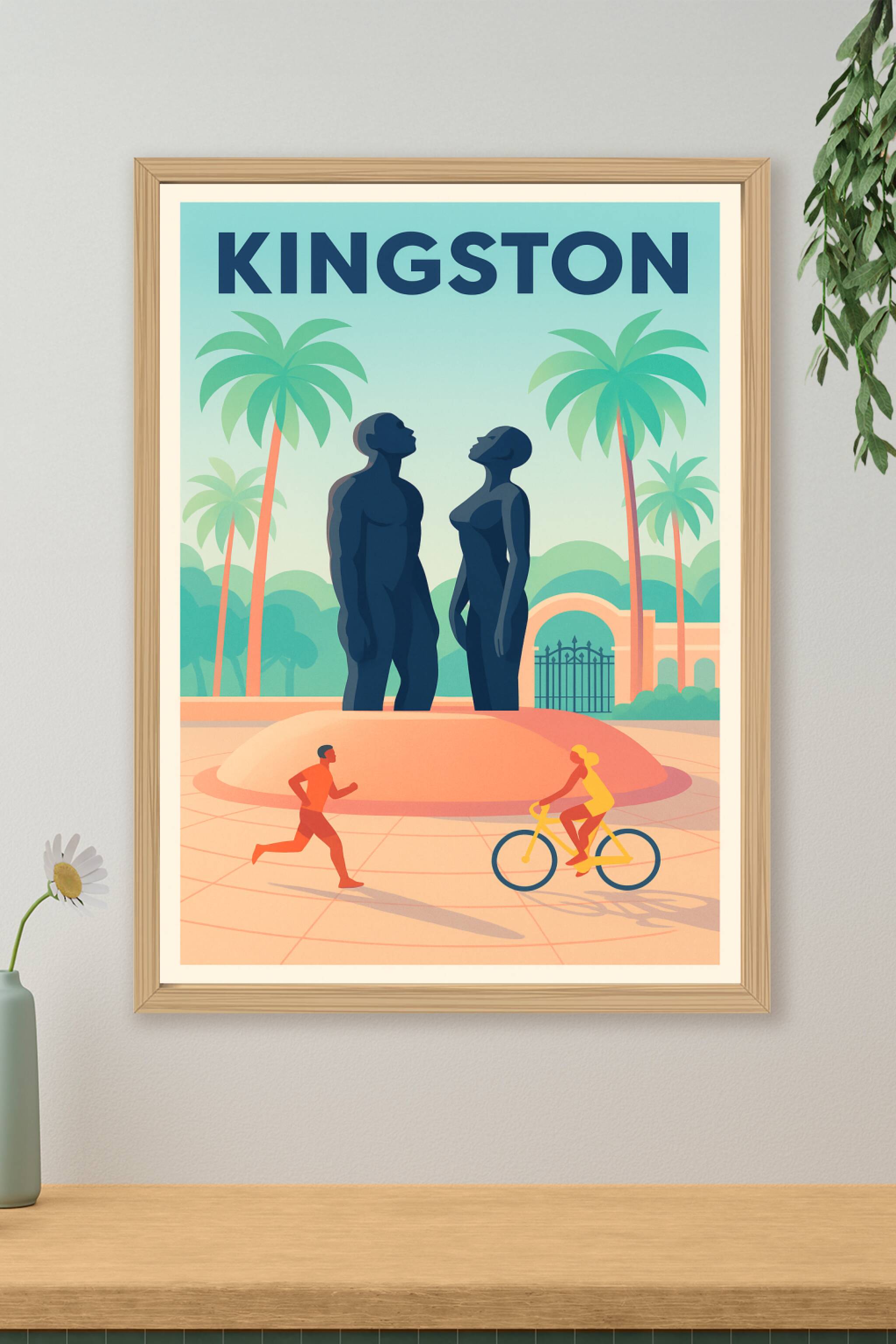 Affiche de Kingston - Harmonie urbaine et sérénité tropicale