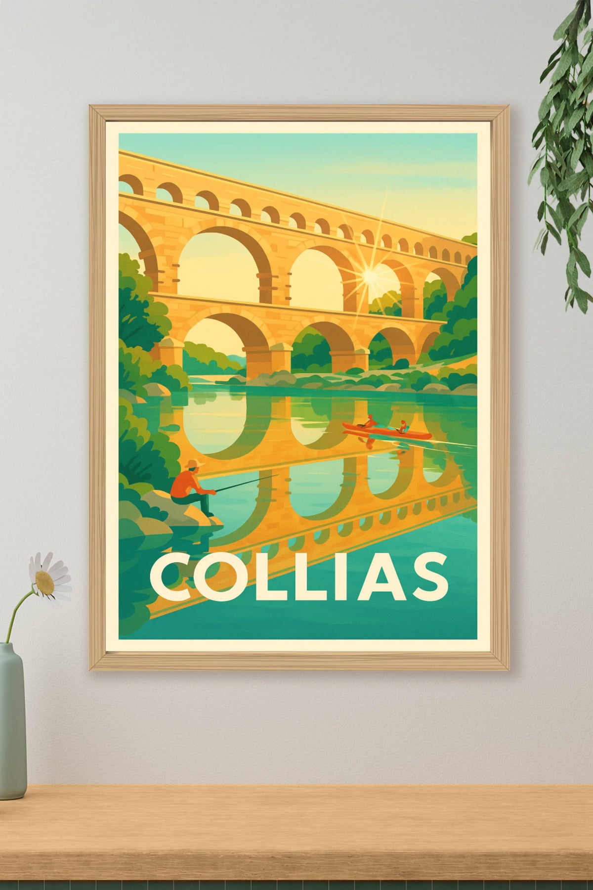 Affiche Collias — Sérénité au fil du Gardon · poster d'art de Collias