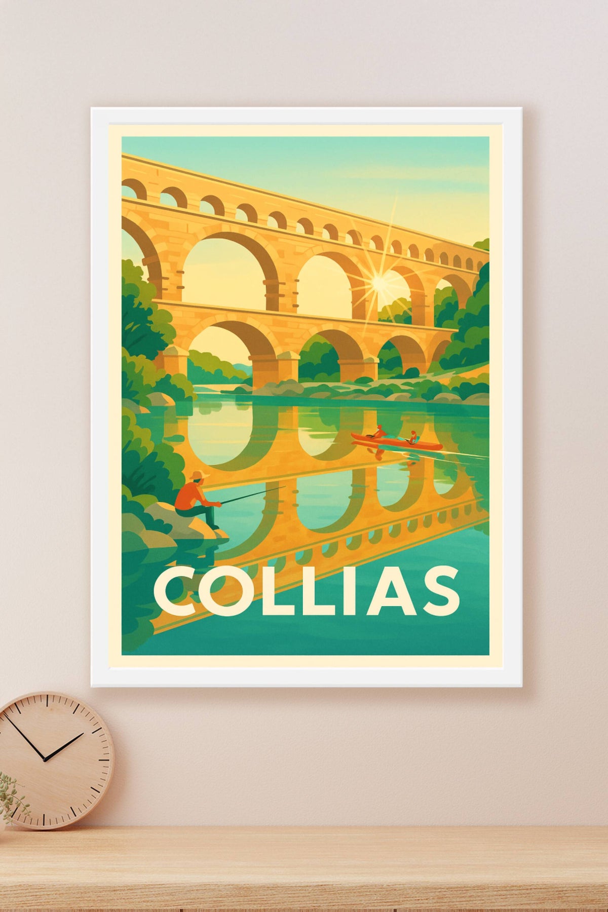 Affiche Collias — Sérénité au fil du Gardon · poster d'art de Collias