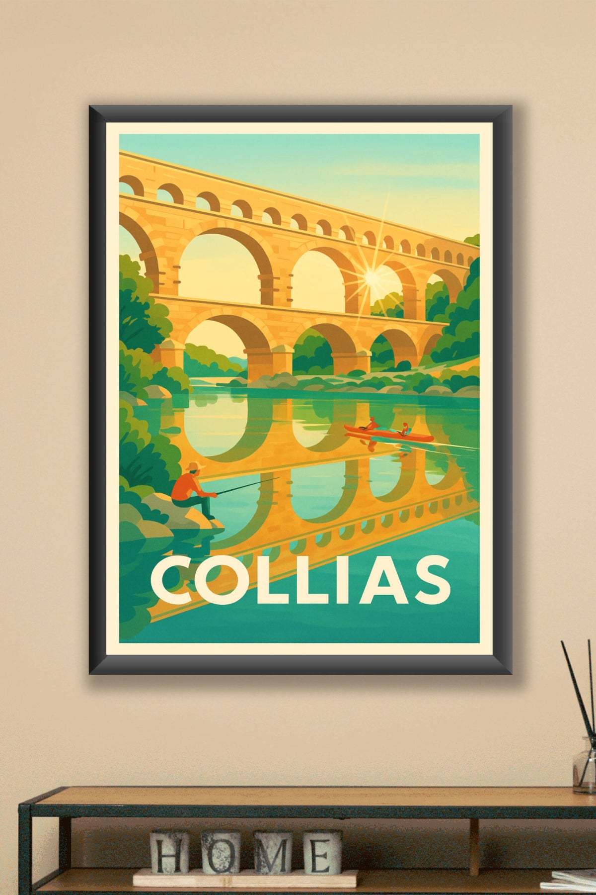 Affiche Collias — Sérénité au fil du Gardon · poster d'art de Collias