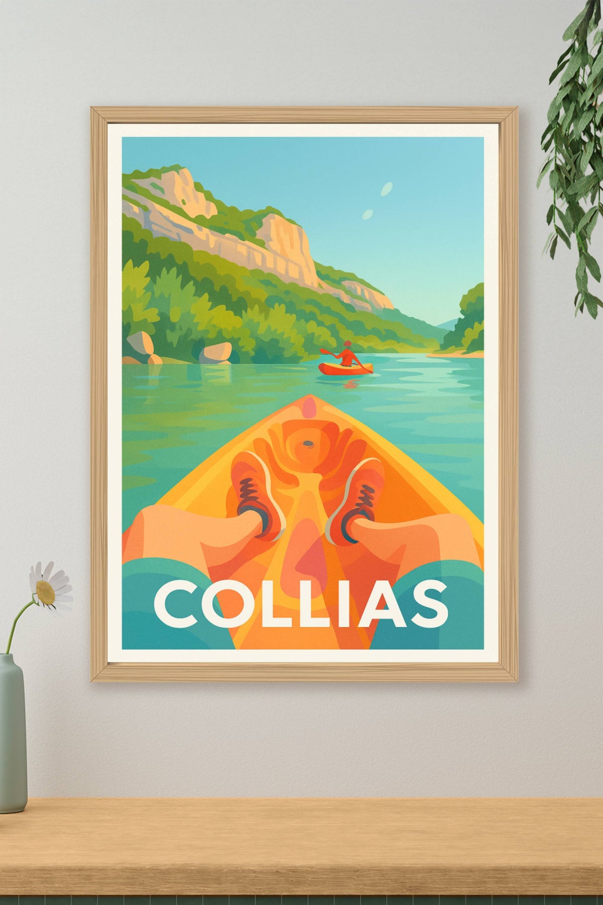 Affiche Collias — Évasion en kayak au fil de l'eau · poster d'art de Collias