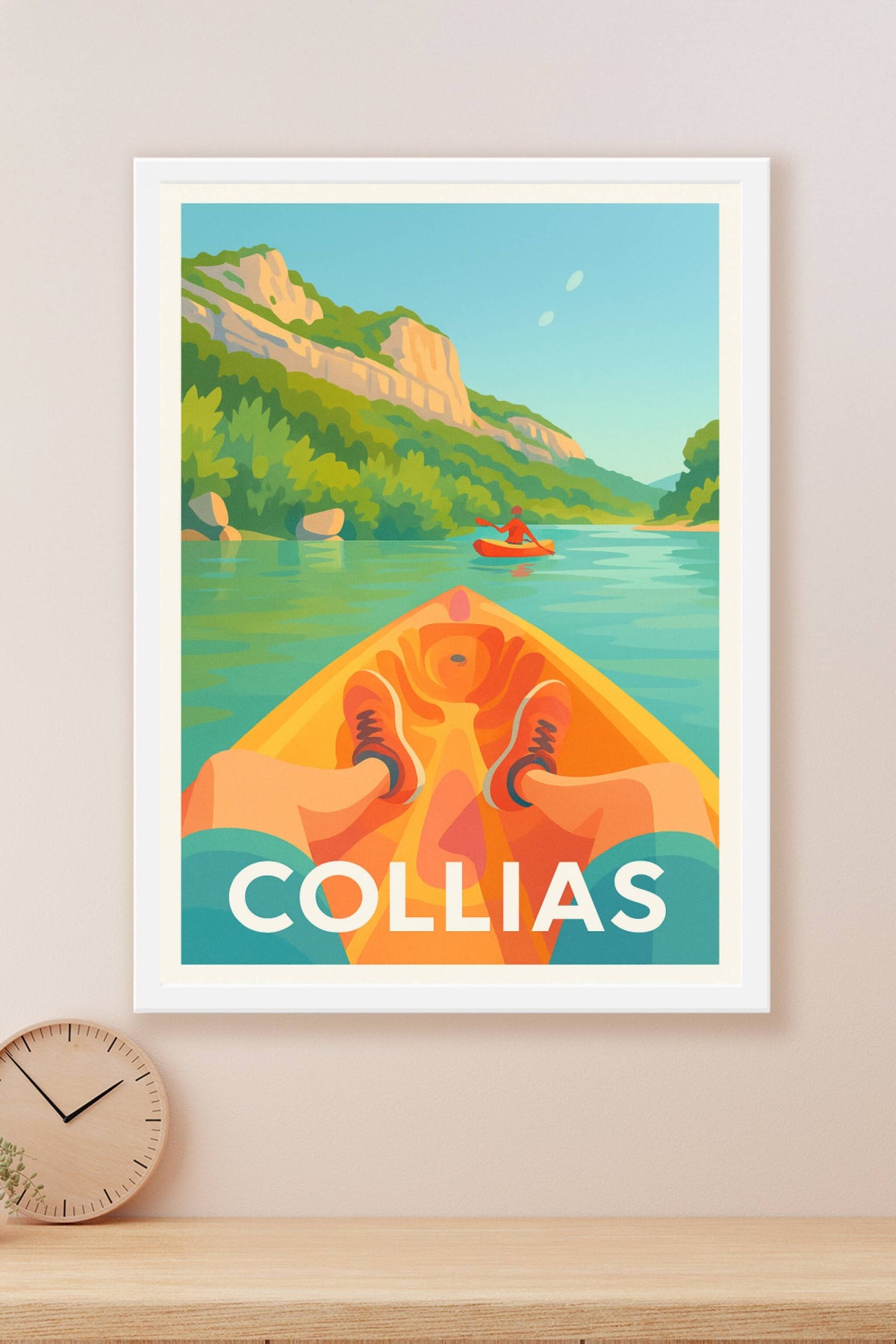 Affiche Collias — Évasion en kayak au fil de l'eau · poster d'art de Collias