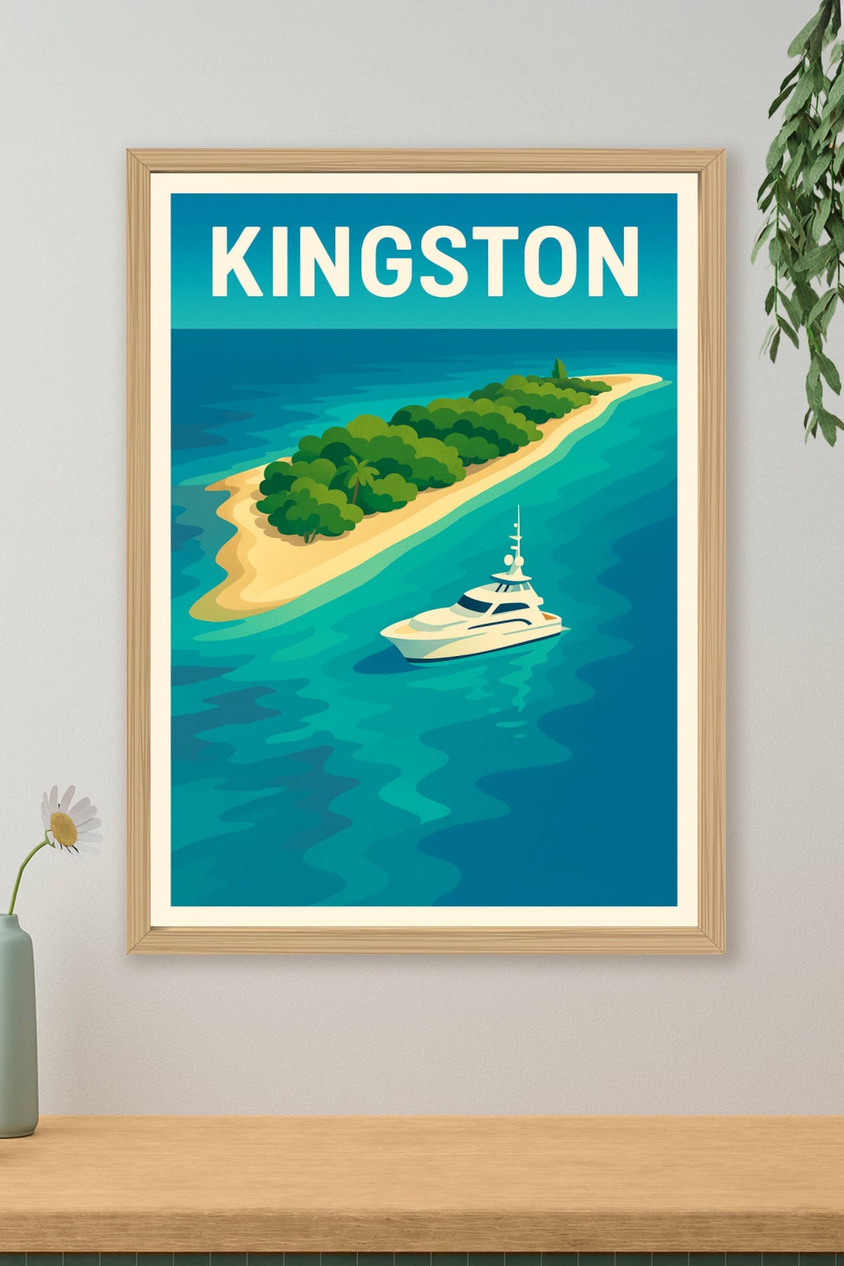 Affiche Kingston — Évasion tropicale en mer turquoise · poster d'art de Kingston