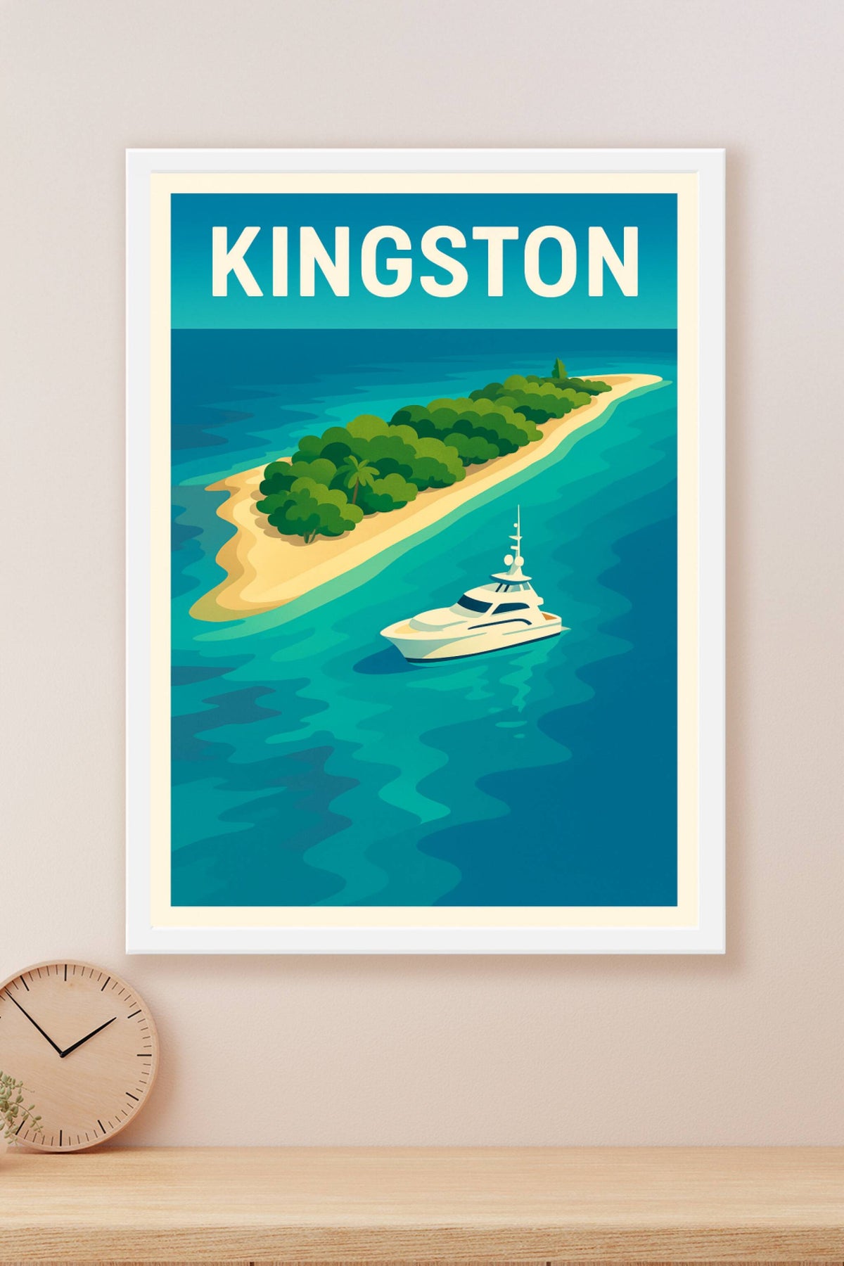 Affiche Kingston — Évasion tropicale en mer turquoise · poster d'art de Kingston