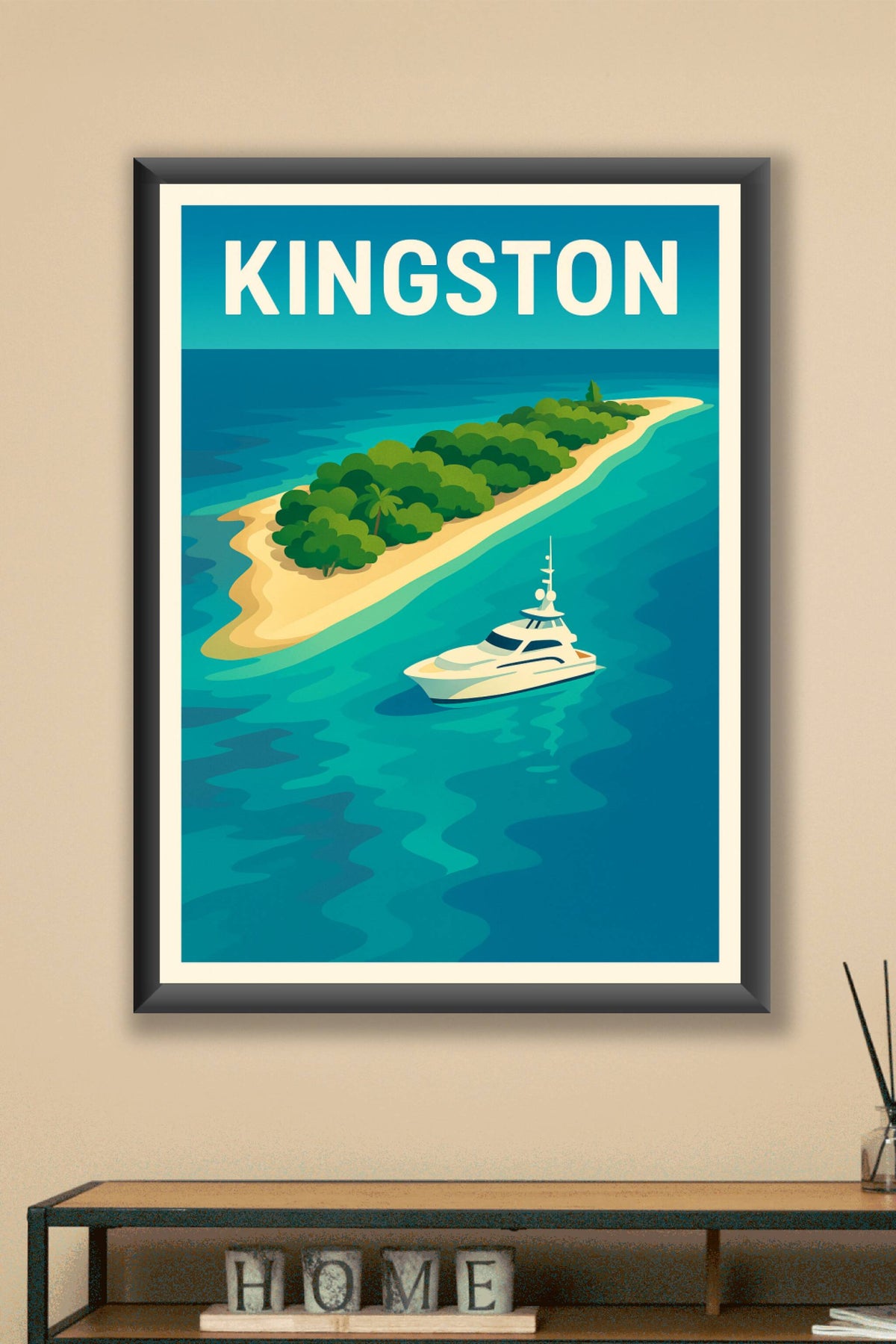 Affiche Kingston — Évasion tropicale en mer turquoise · poster d'art de Kingston