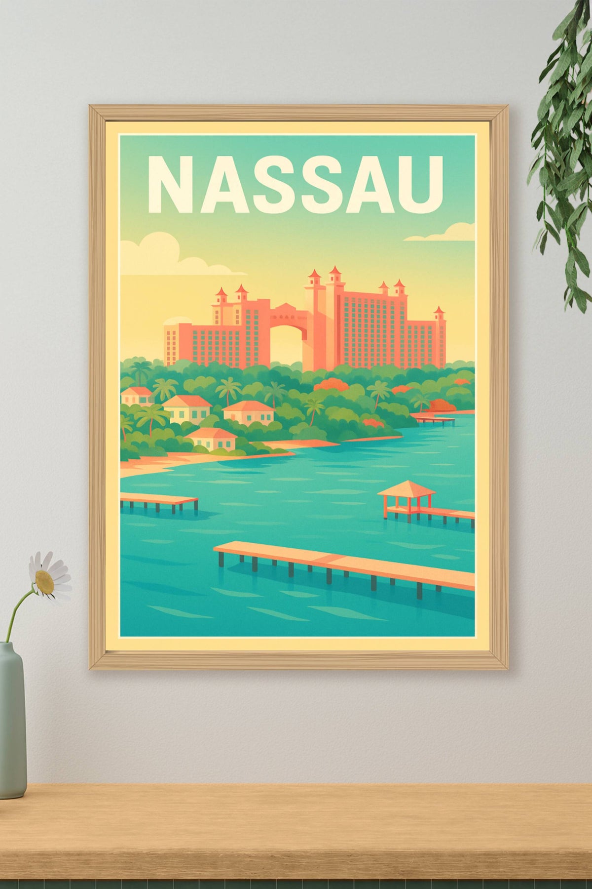 Affiche Nassau — Évasion tropicale en vision vintage · poster d'art de Nassau
