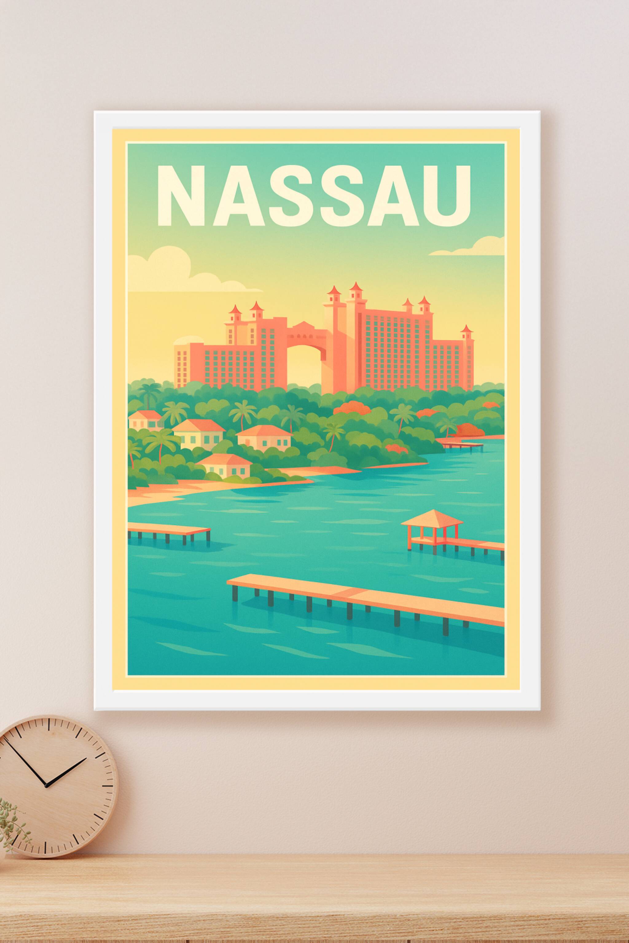 Affiche Nassau — Évasion tropicale en vision vintage · poster d'art de Nassau