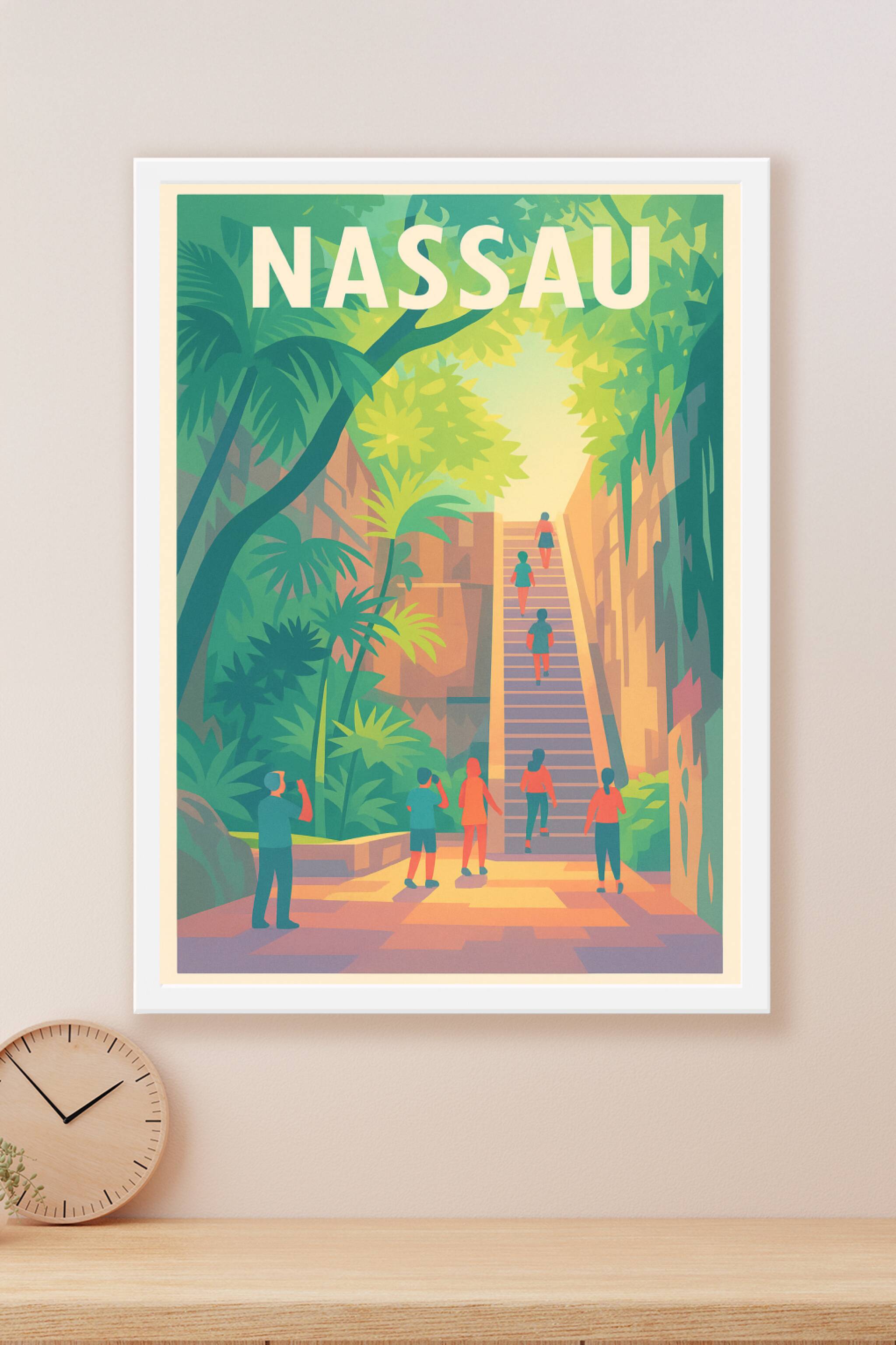 Affiche Nassau — Évasion tropicale et découvertes · poster d'art de Nassau