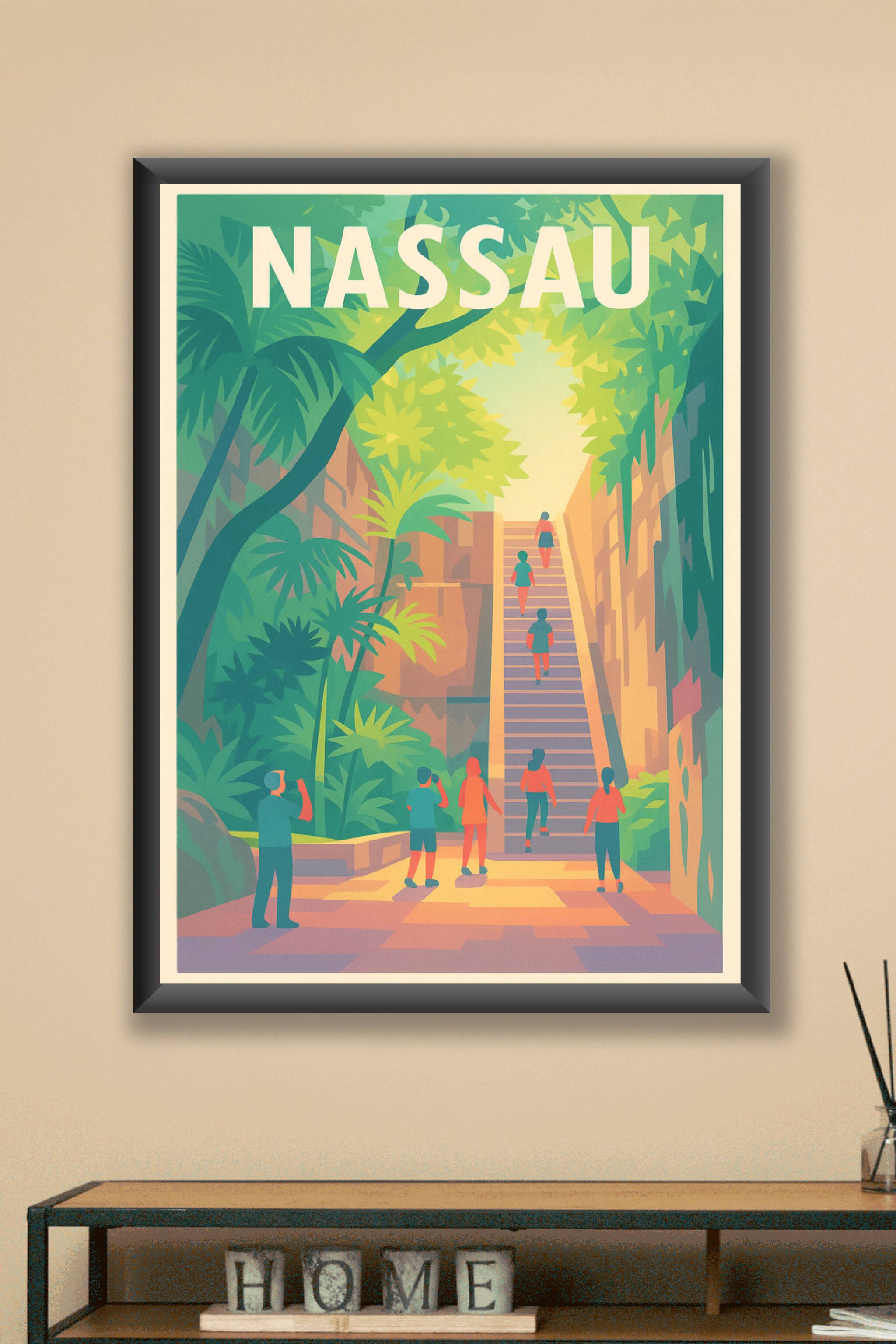 Affiche Nassau — Évasion tropicale et découvertes · poster d'art de Nassau