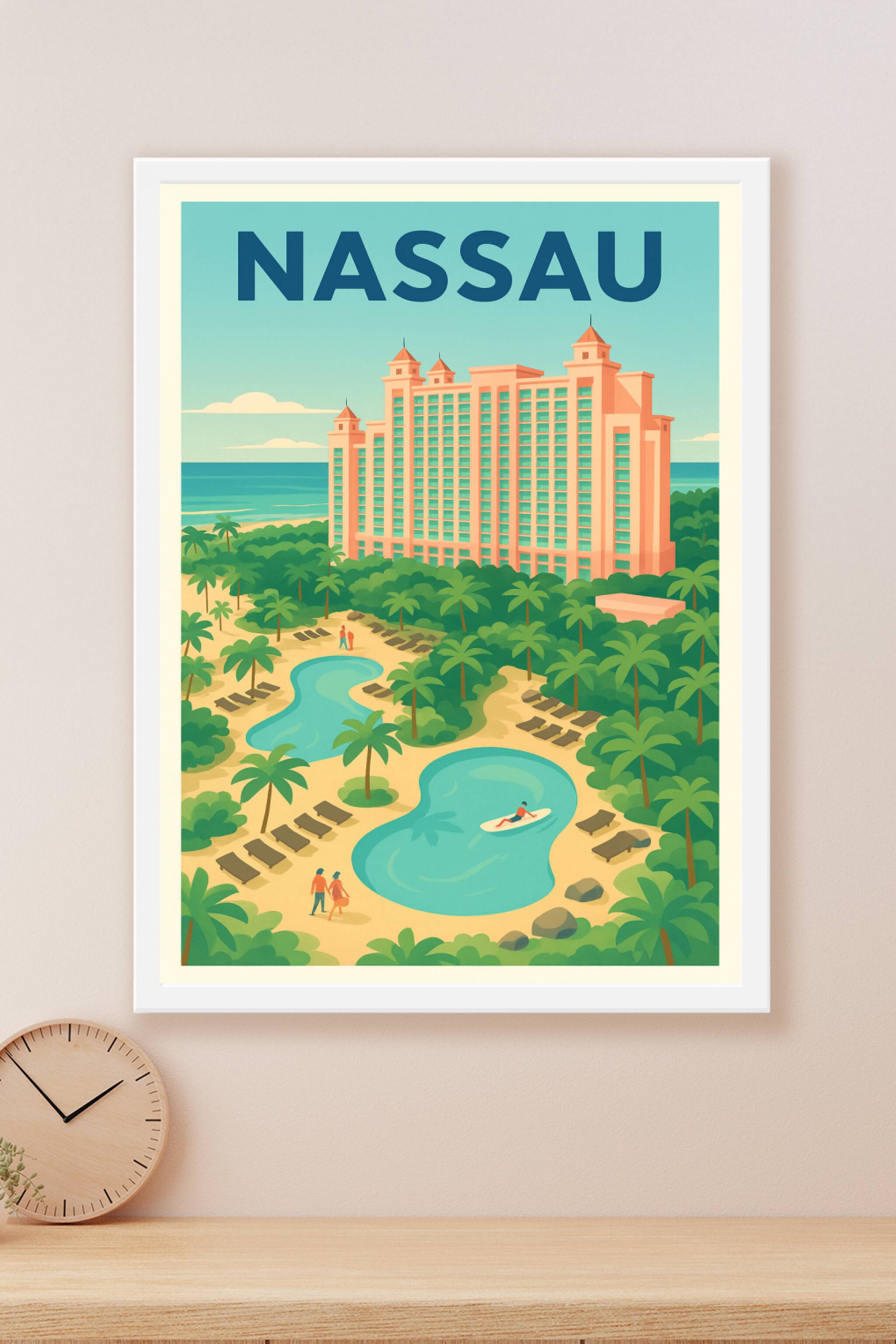 Affiche Nassau — L'élégance tropicale au cœur des Bahamas · poster d'art de Nassau