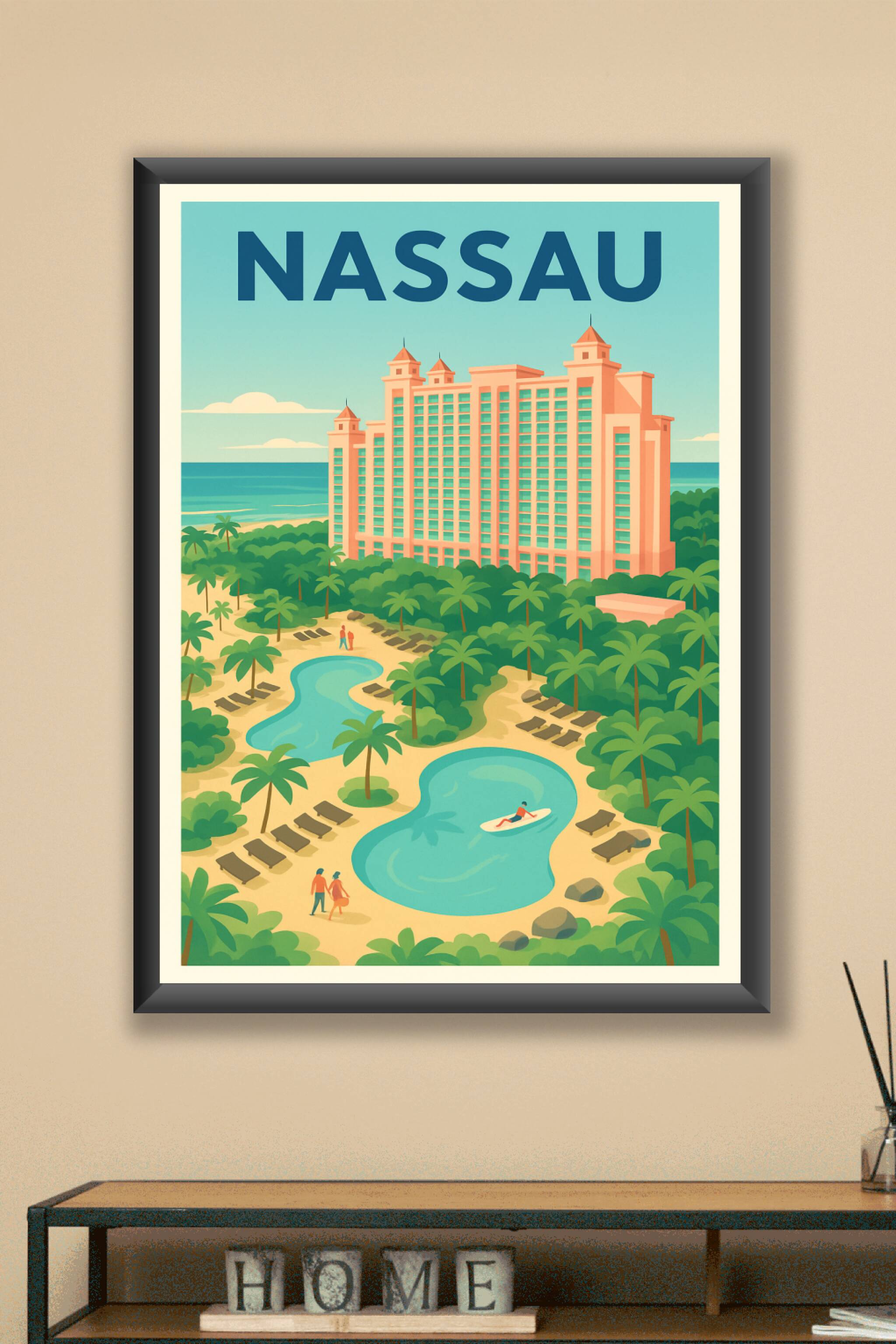 Affiche Nassau — L'élégance tropicale au cœur des Bahamas · poster d'art de Nassau