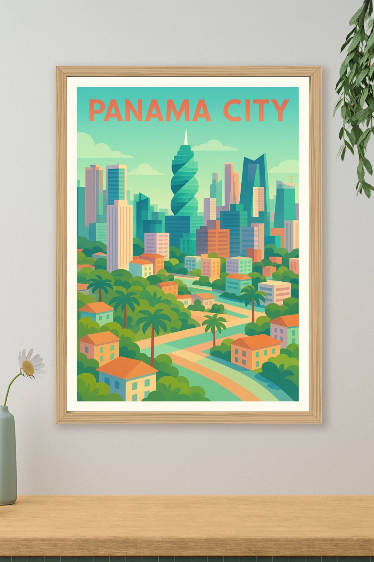 Affiche Panama City — Entre nature et gratte-ciel modernes · poster d'art de Panama City