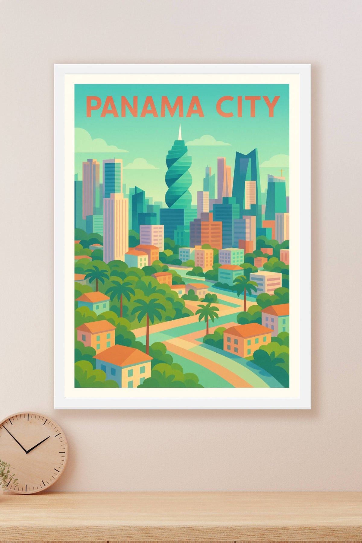 Affiche Panama City — Entre nature et gratte-ciel modernes · poster d'art de Panama City