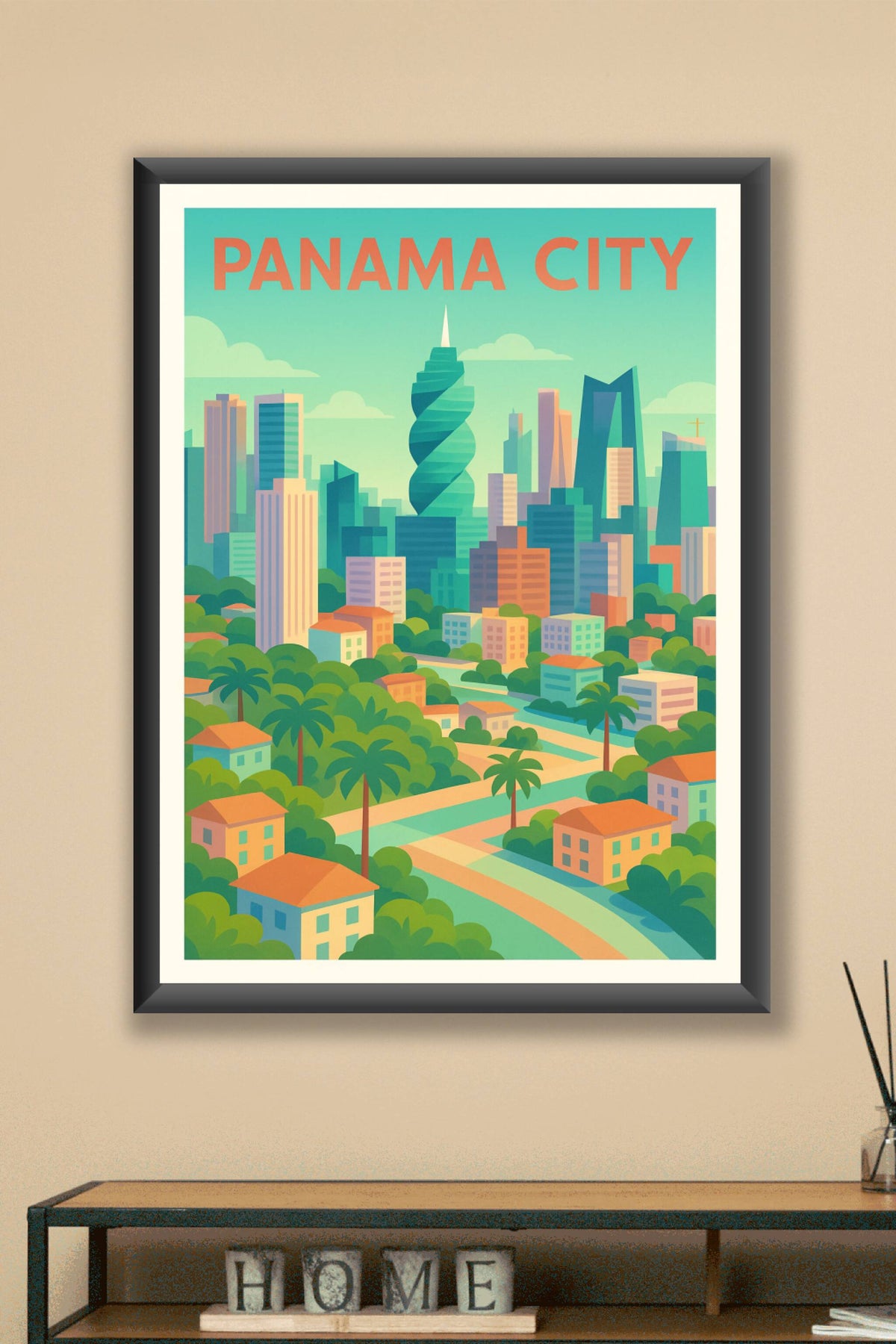 Affiche Panama City — Entre nature et gratte-ciel modernes · poster d'art de Panama City