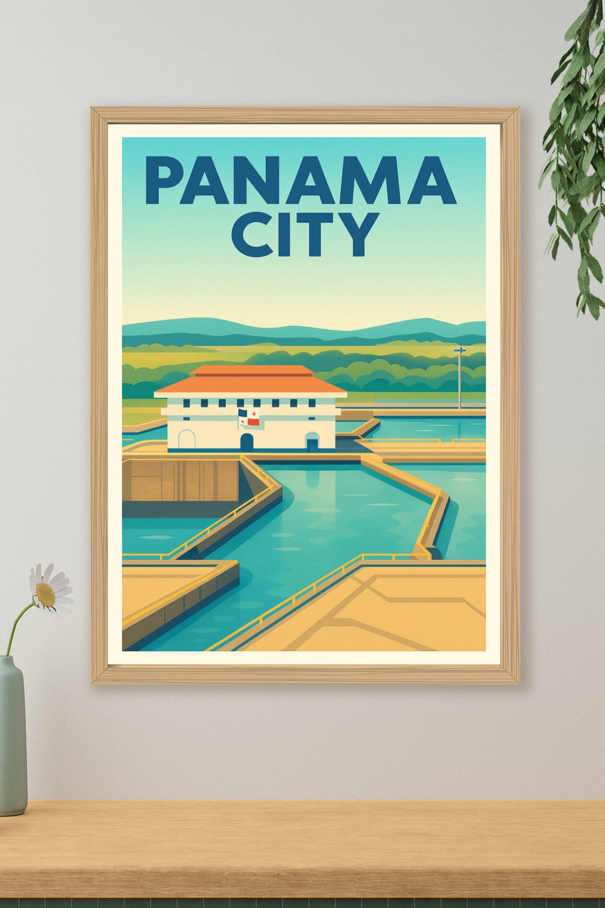 Affiche Panama City — Charme et ingéniosité du canal · poster d'art de Panama City