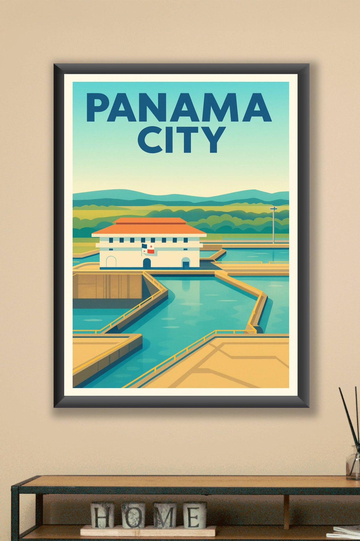Affiche Panama City — Charme et ingéniosité du canal · poster d'art de Panama City