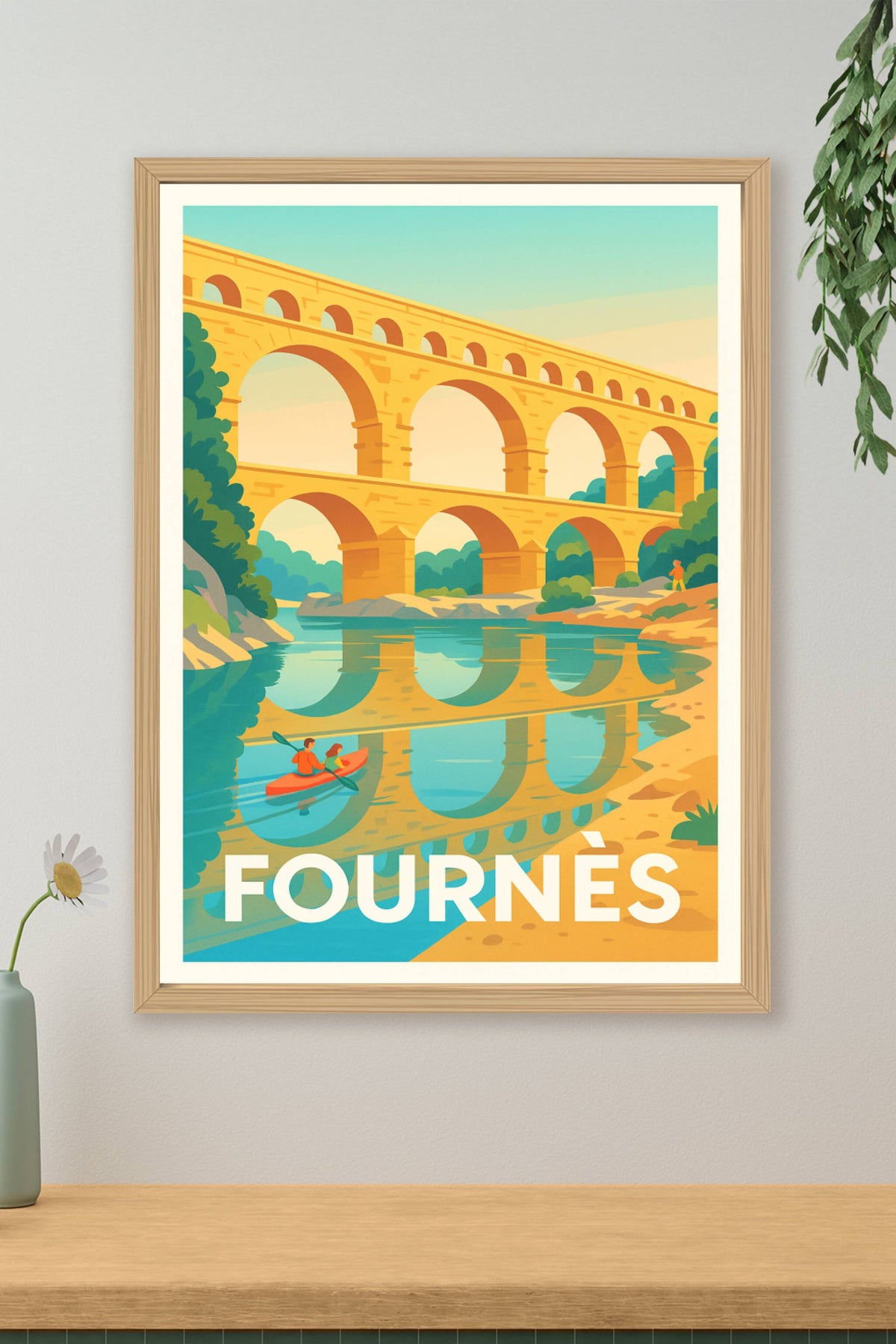 Affiche Fournès — Entre nature et patrimoine historique · poster d'art de Fournès
