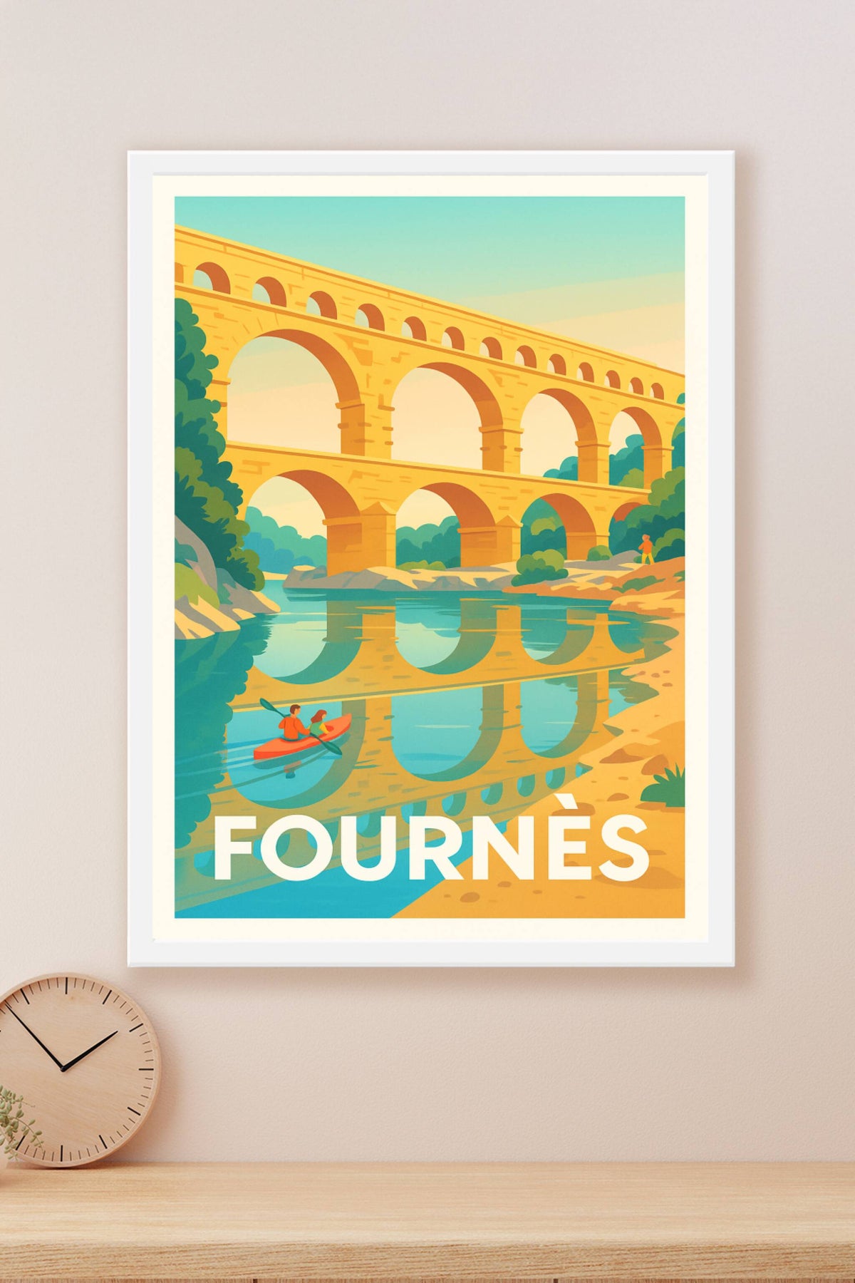 Affiche Fournès — Entre nature et patrimoine historique · poster d'art de Fournès